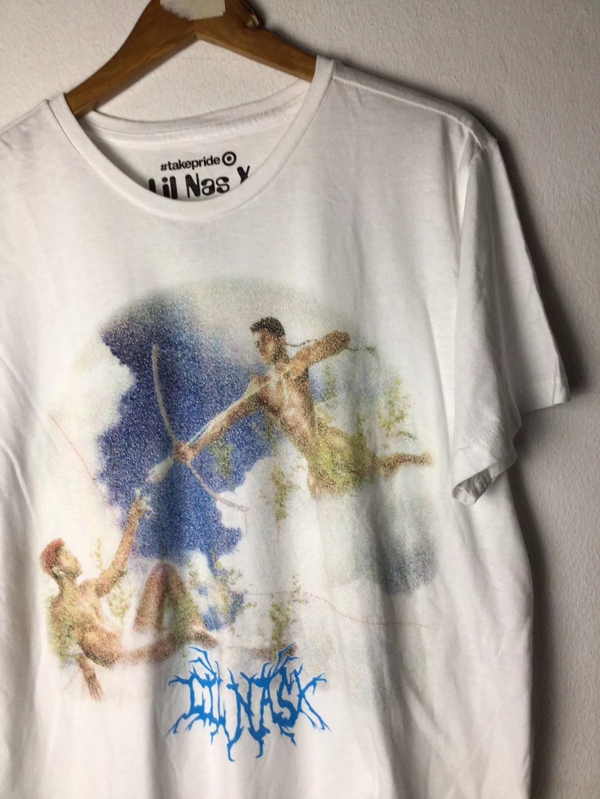 Rap Tees Short Sleeve T Shirts Rap Tees Lil nas X White