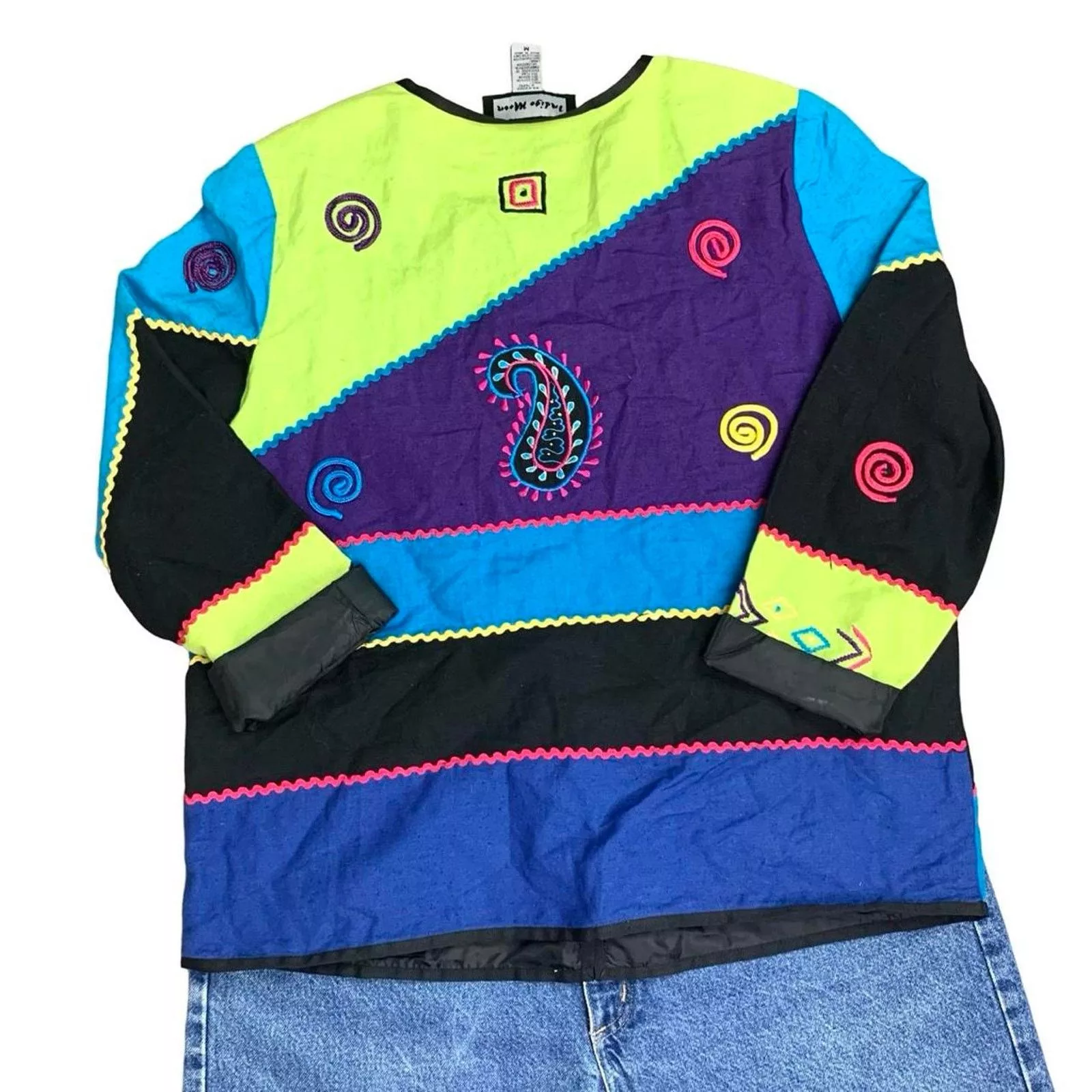 Vintage Blouses Vintage Embroidered Boho Button Up Multi