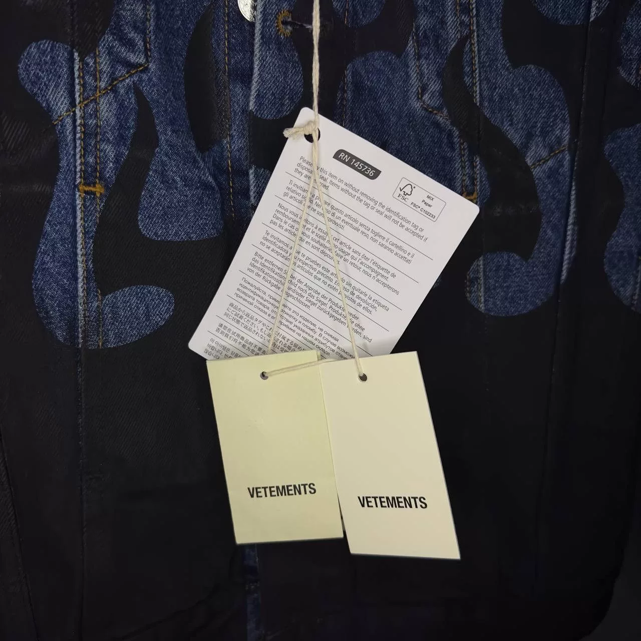 Vetements Denim Jackets Vetements Denim Jacket Flame Blue