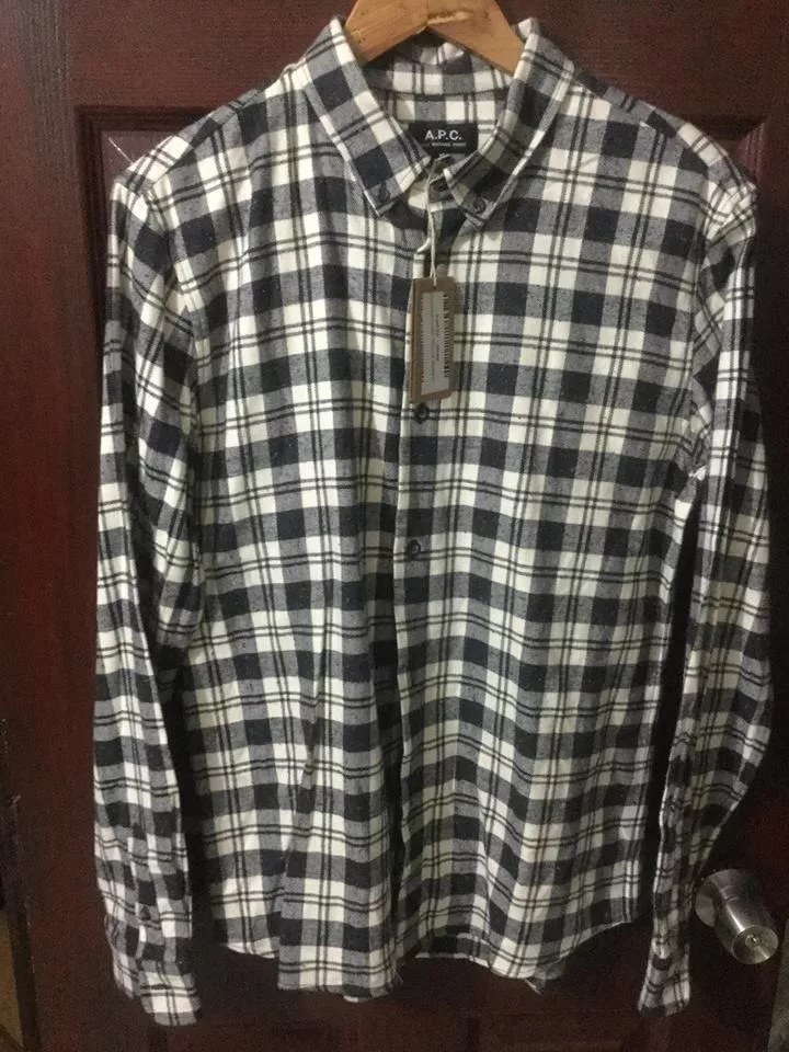 A.P.C. Shirts Button Ups A.P.C. Flannel Shirt Black