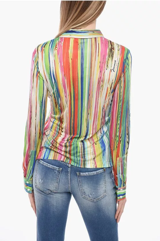 Dsquared2 Button Ups Dsquared2 og1mm0624 Standard Jersey Shirt in Multicolor