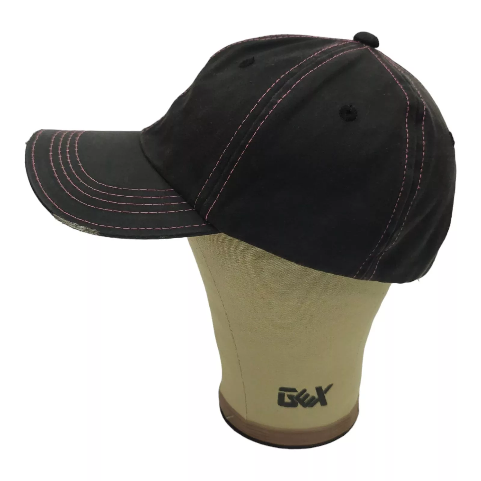 Signatures Hats Signatures Mossy Oak Black Pink Distressed Tuck Strap Adjustable Cap