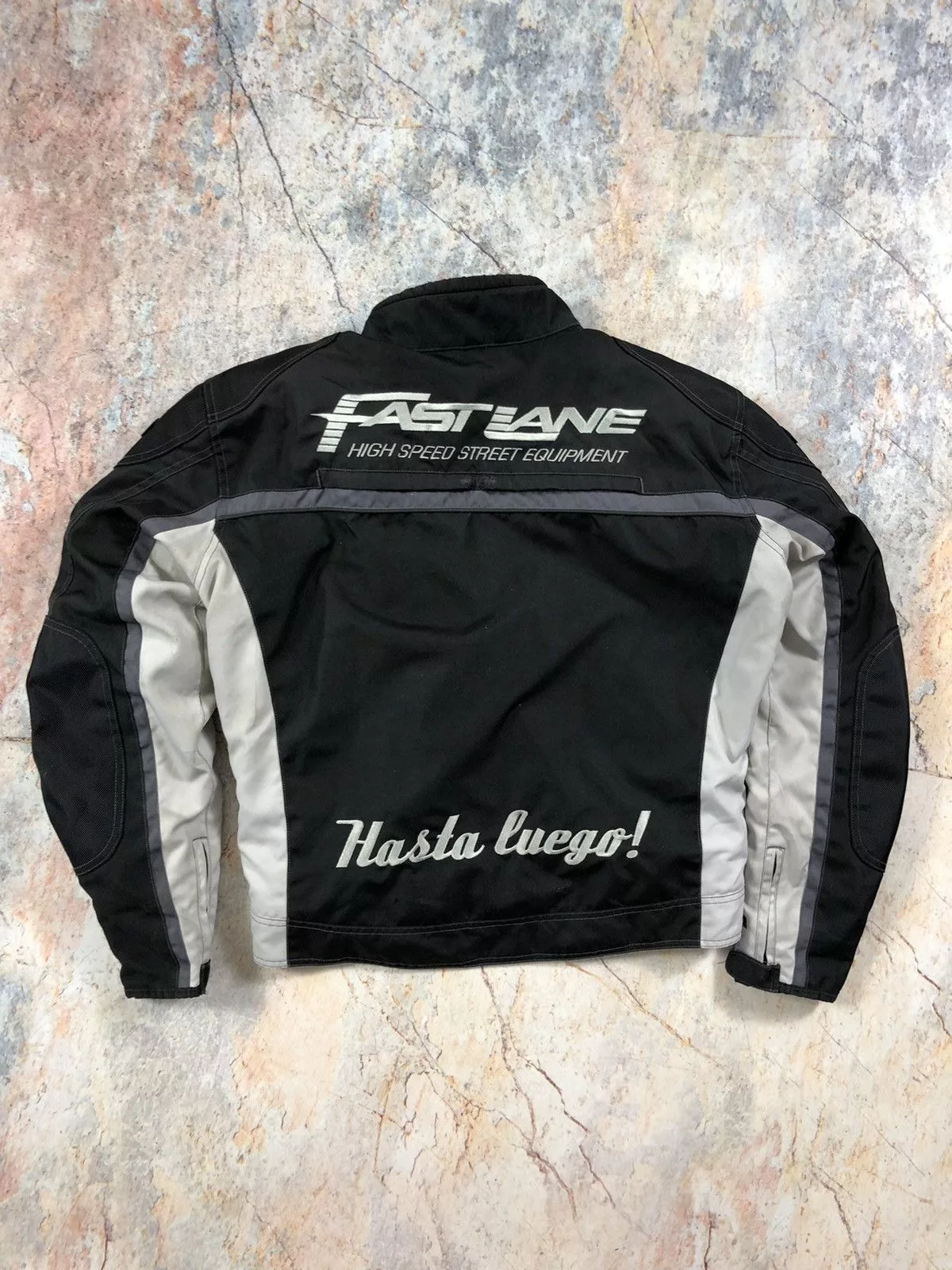 Vintage Light Jackets Vintage Racing fast lane moto jacket Black