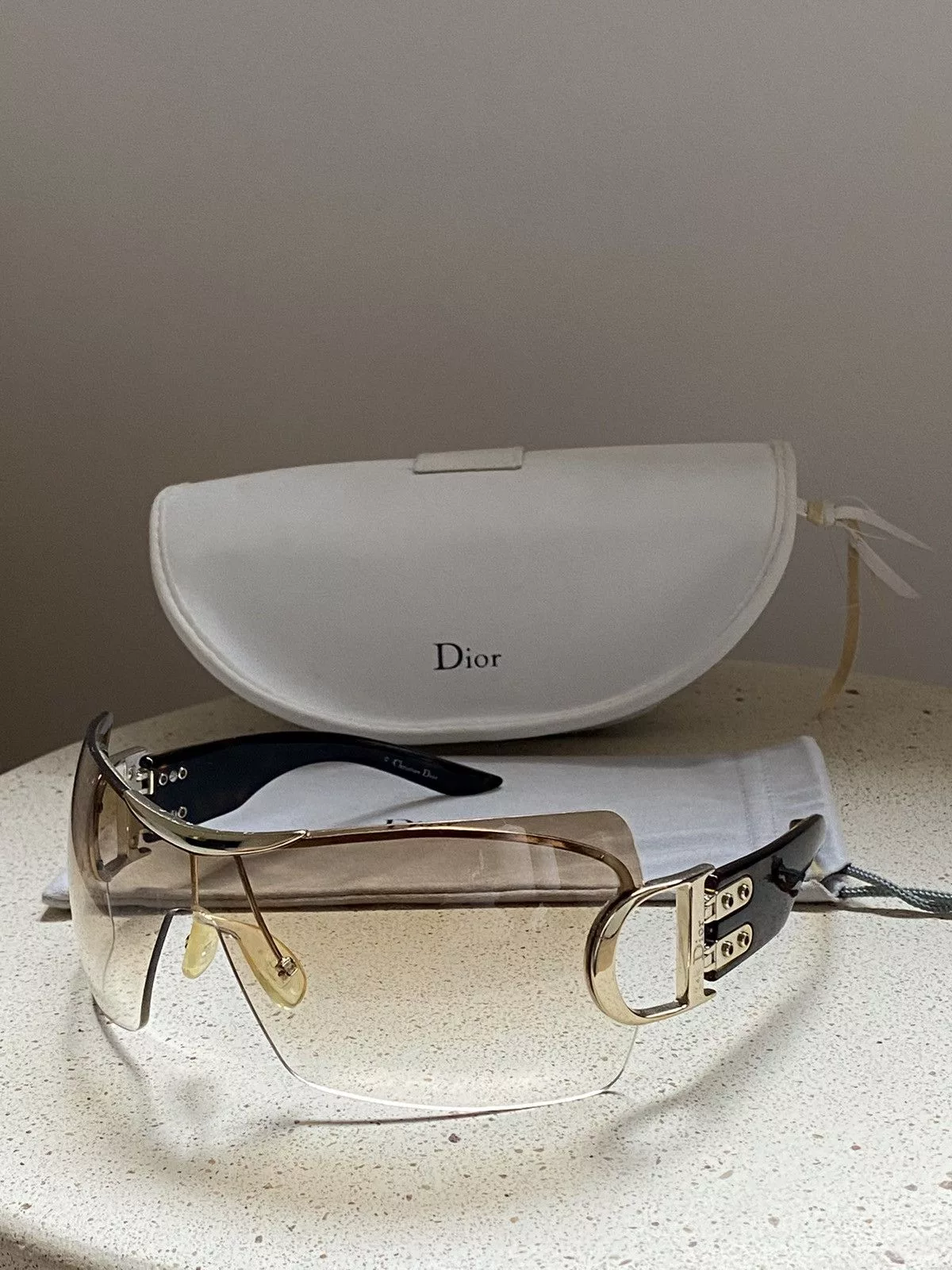 Dior × John Galliano Vintage Dior sunglasses mask shield DIOR AIRSPEED 1 AVDYP Brown Luxury