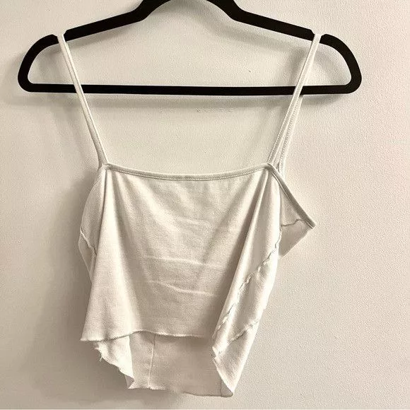 H&M Crop Tops H&M (M) Lettuce Trim Romantic White Crop Top