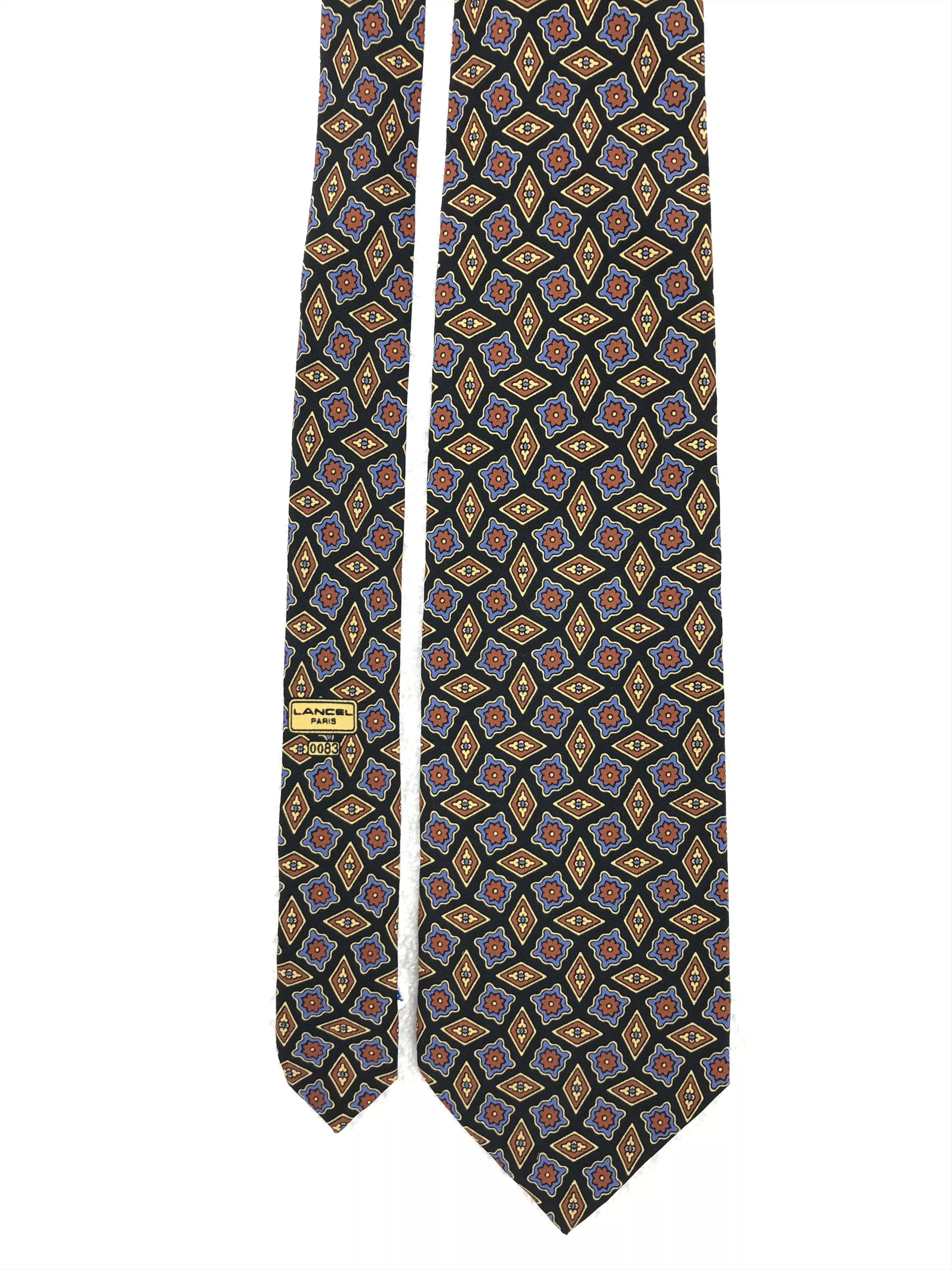 Lancel Ties Pocketsquares LC301 Vintage Lancel Necktie Pure Silk Multi