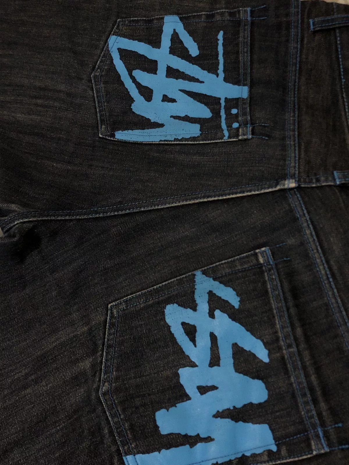 Stussy Denim STUSSY SPELL OUT JORTS y2k Blue