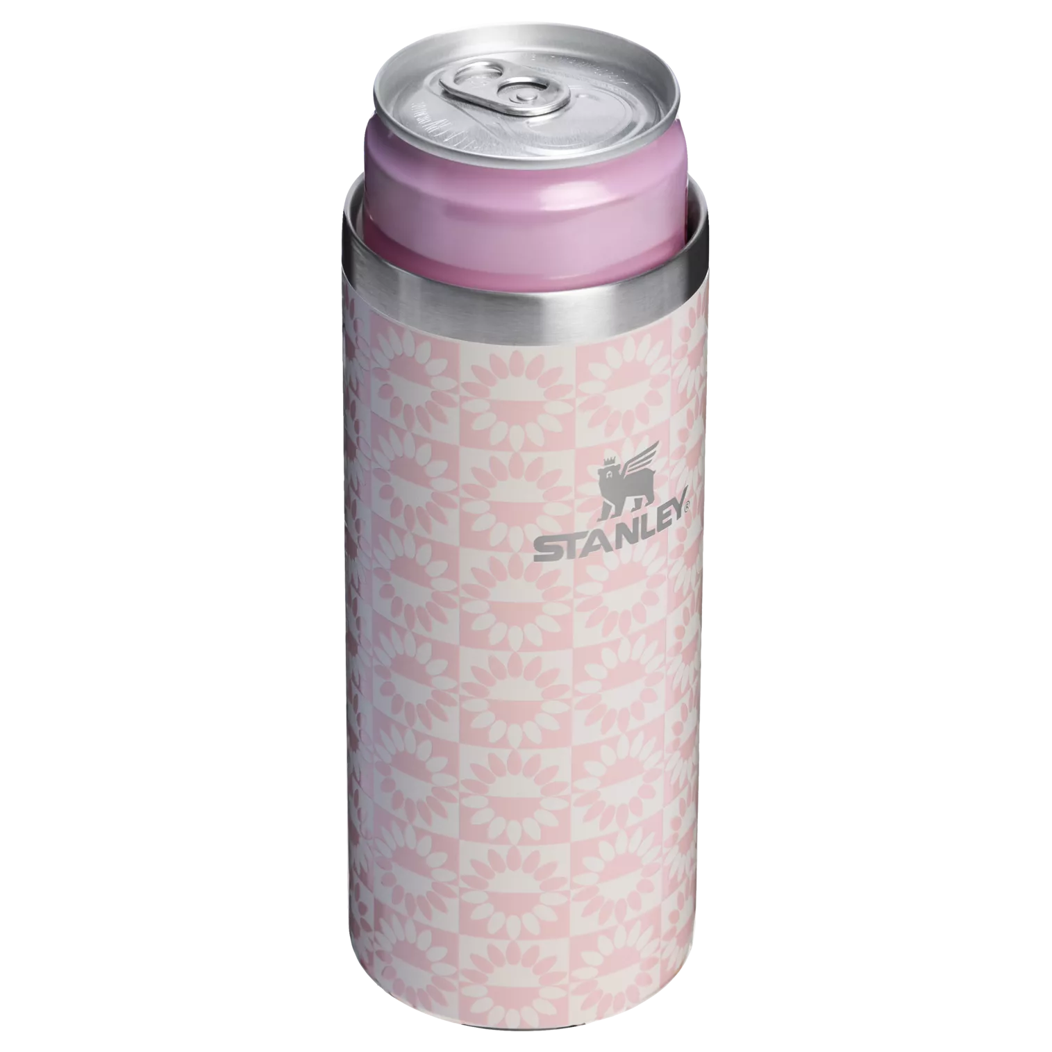 Stanley 10 OZ Everyday Slim Can Cooler Cup In Sunflower Pink From The Oasis Collection