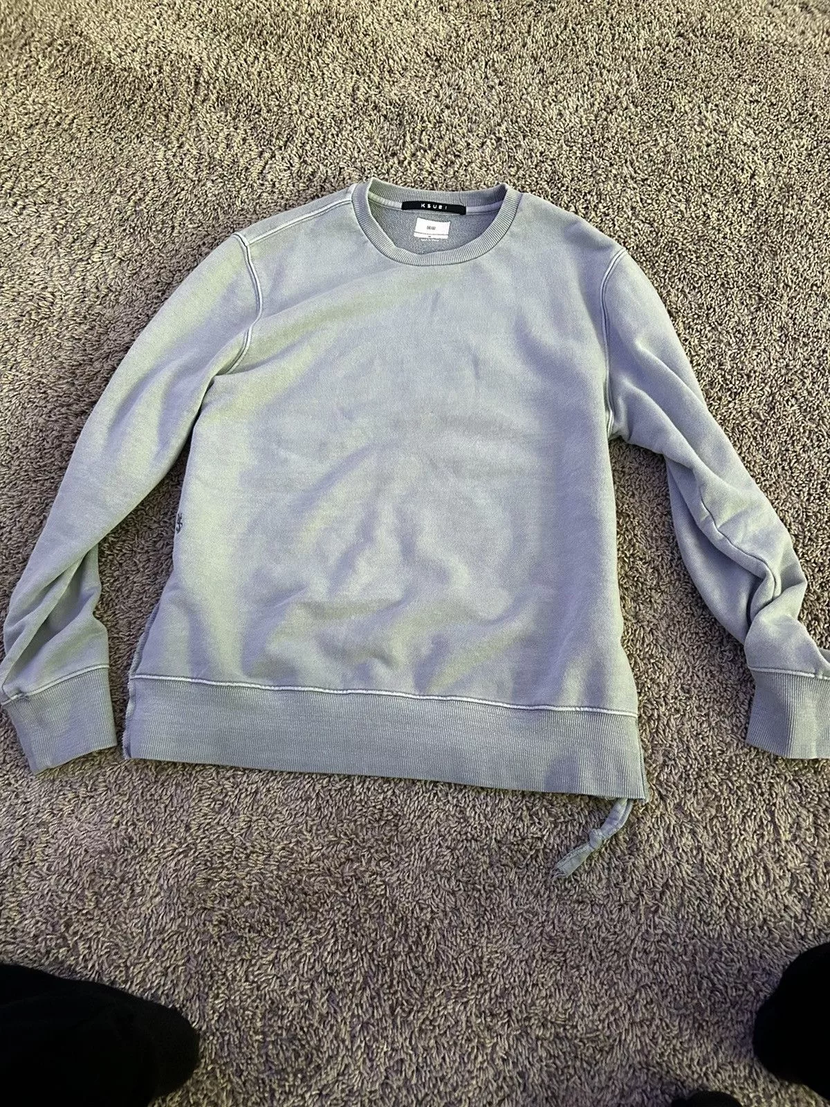 Ksubi Sweaters Knitwear KSUBI "OPPOSITE OF OPPOSITE" light blue Pullover Raw Back