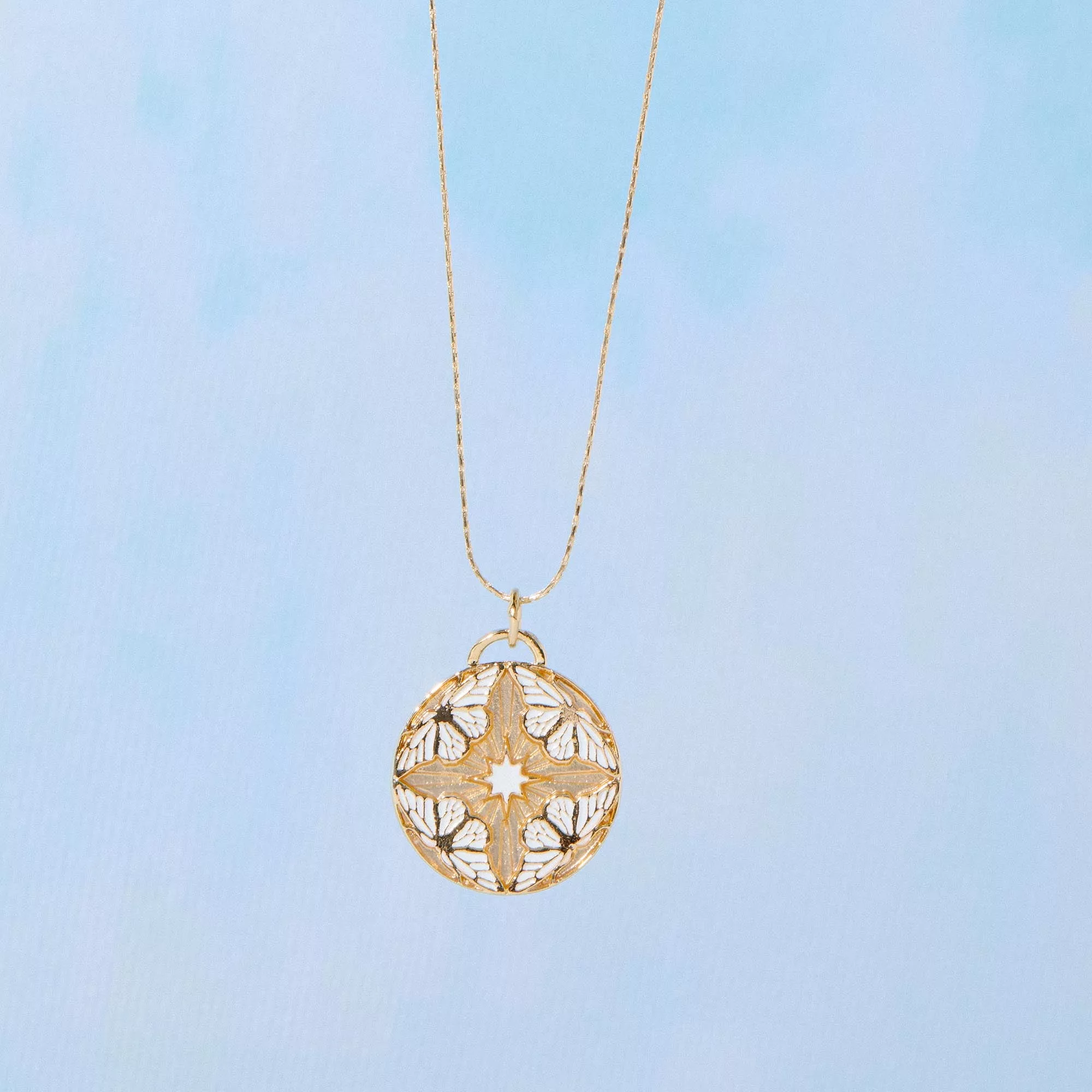 White Butterflies Expandable Necklace