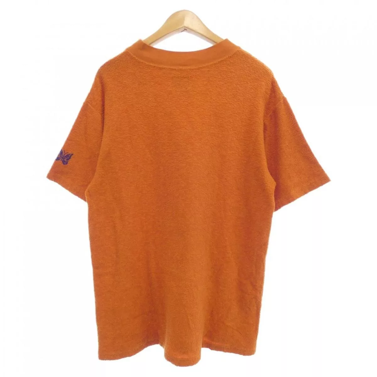 Needles Short Sleeve T Shirts Needles Short Sleeve Sleeve Logo Cotton Tshirt Orange