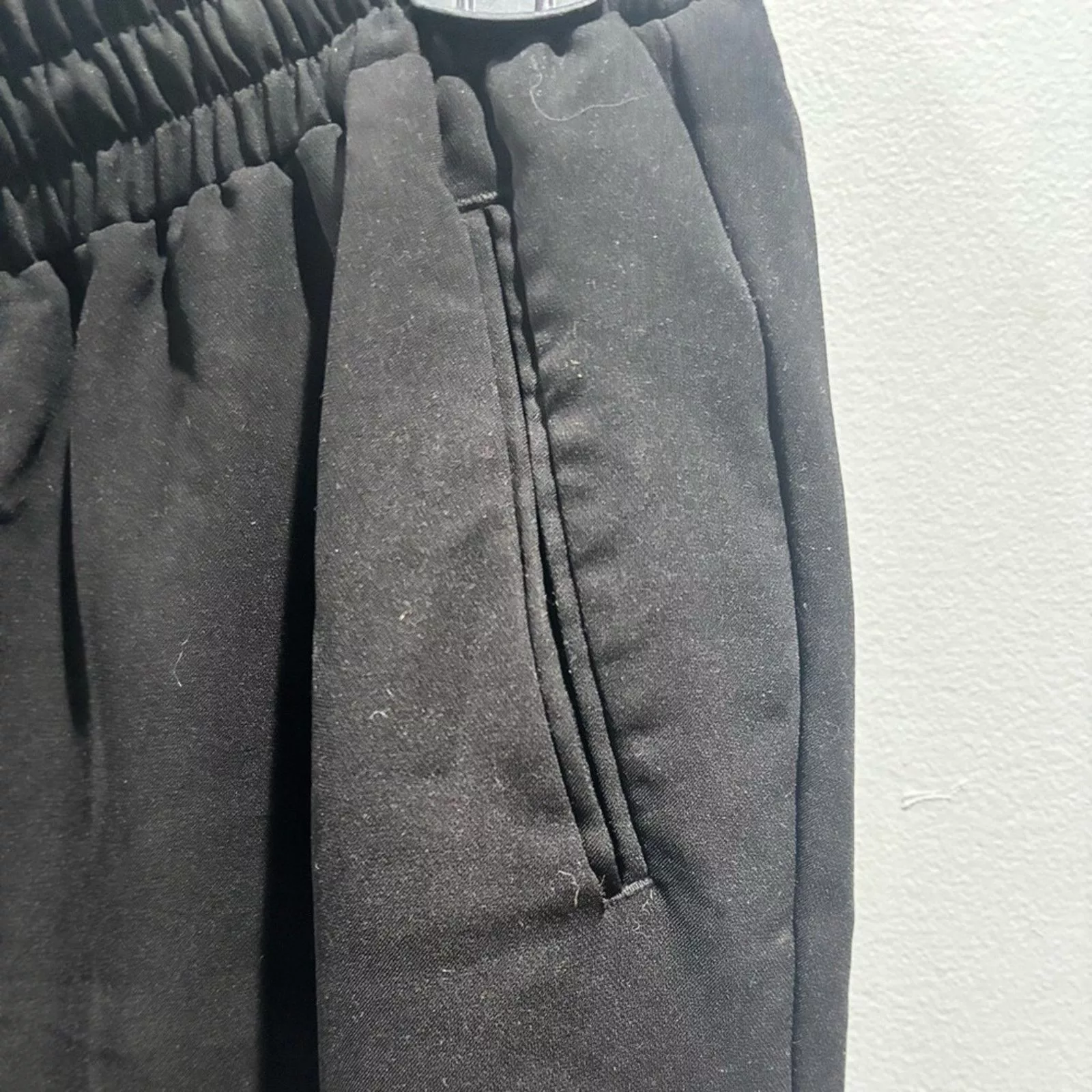 Warehouse Pants WAREHOUSE Black Soft Drawstring Ruched Jogger Pants Sz 12