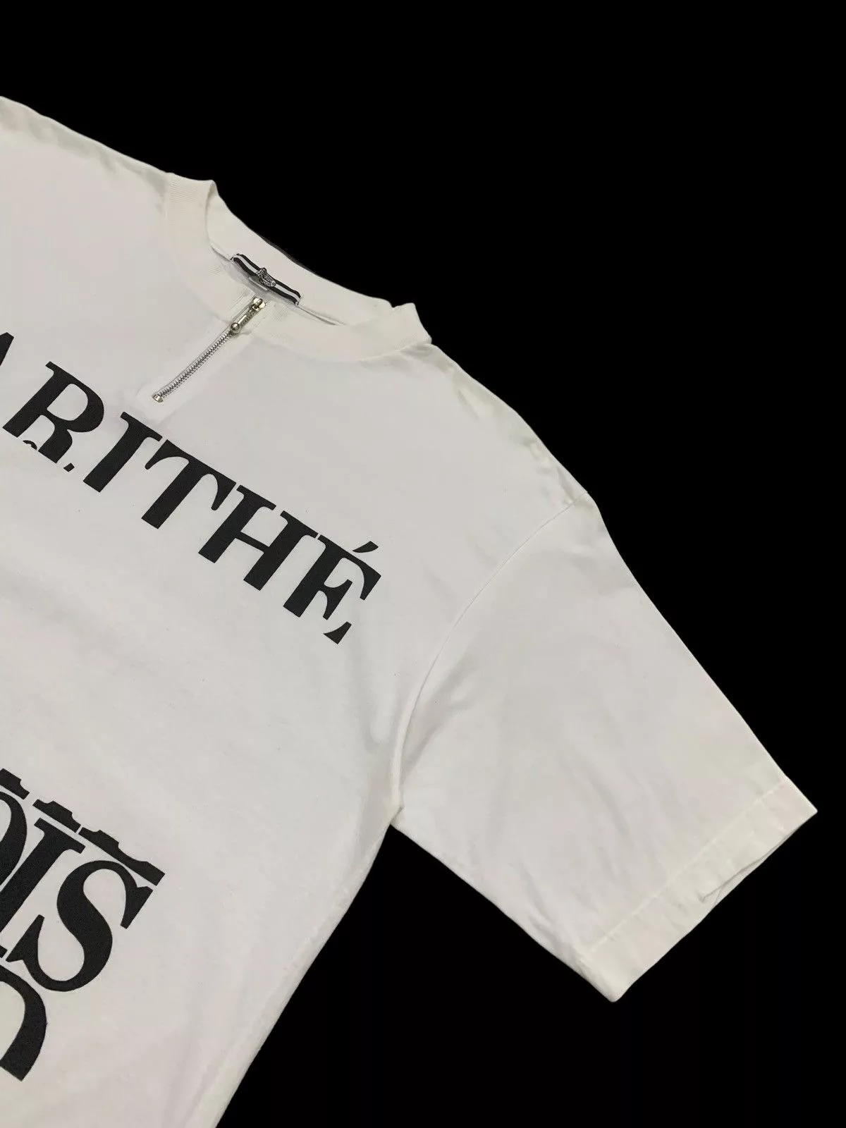 20471120 Short Sleeve T Shirts 20471120 × Marithe + Francois Girbaud Marithe Francois Girbaud Trompeil Zipper Neck TShirt White