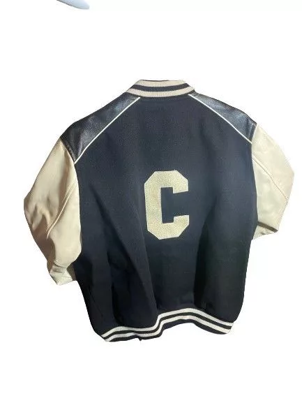 Celine Leather Jackets (52) CELINE Classic Teddy Varsity Jacket in Textured Wool Black