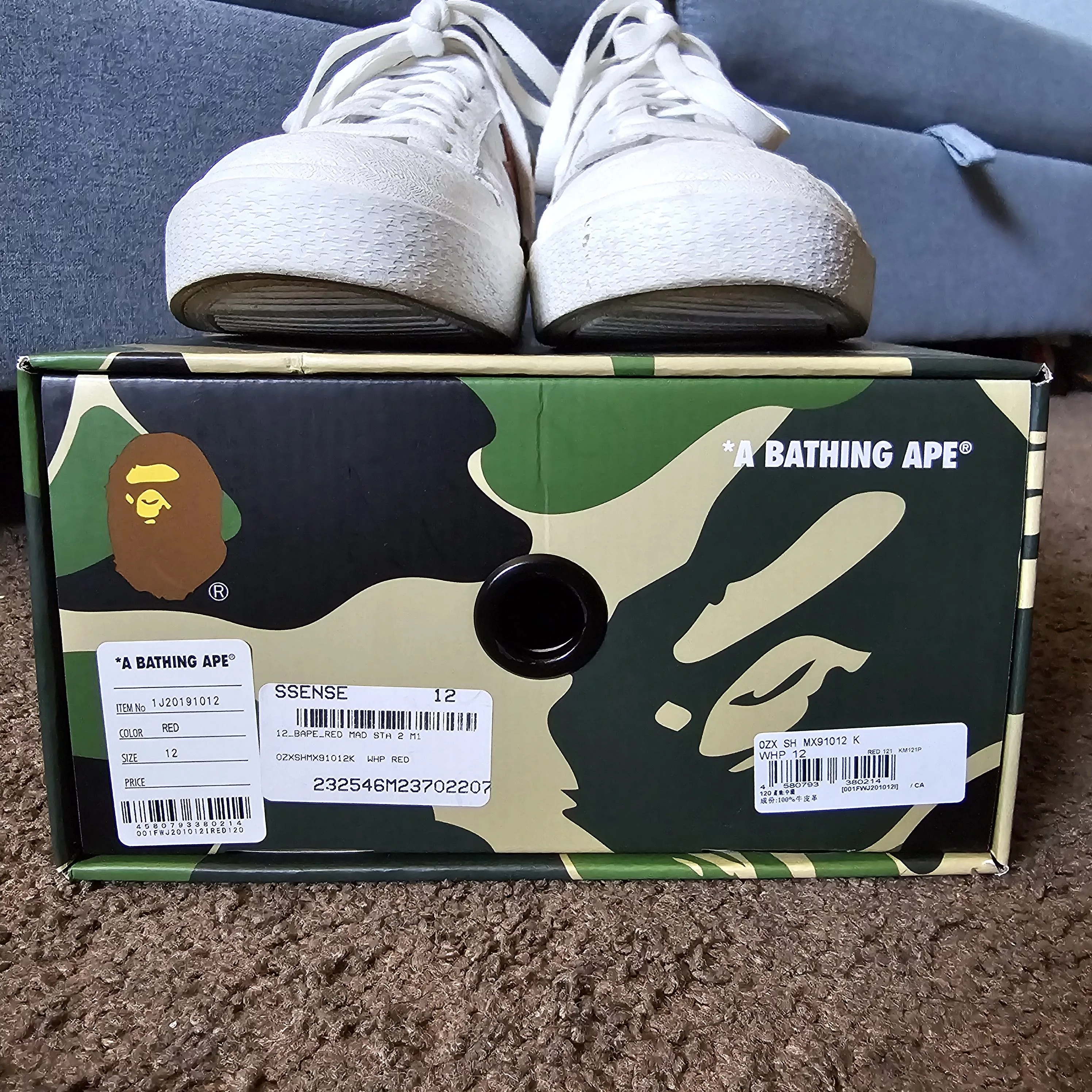 Bape Low Top Sneakers Bape Mad Sta Red