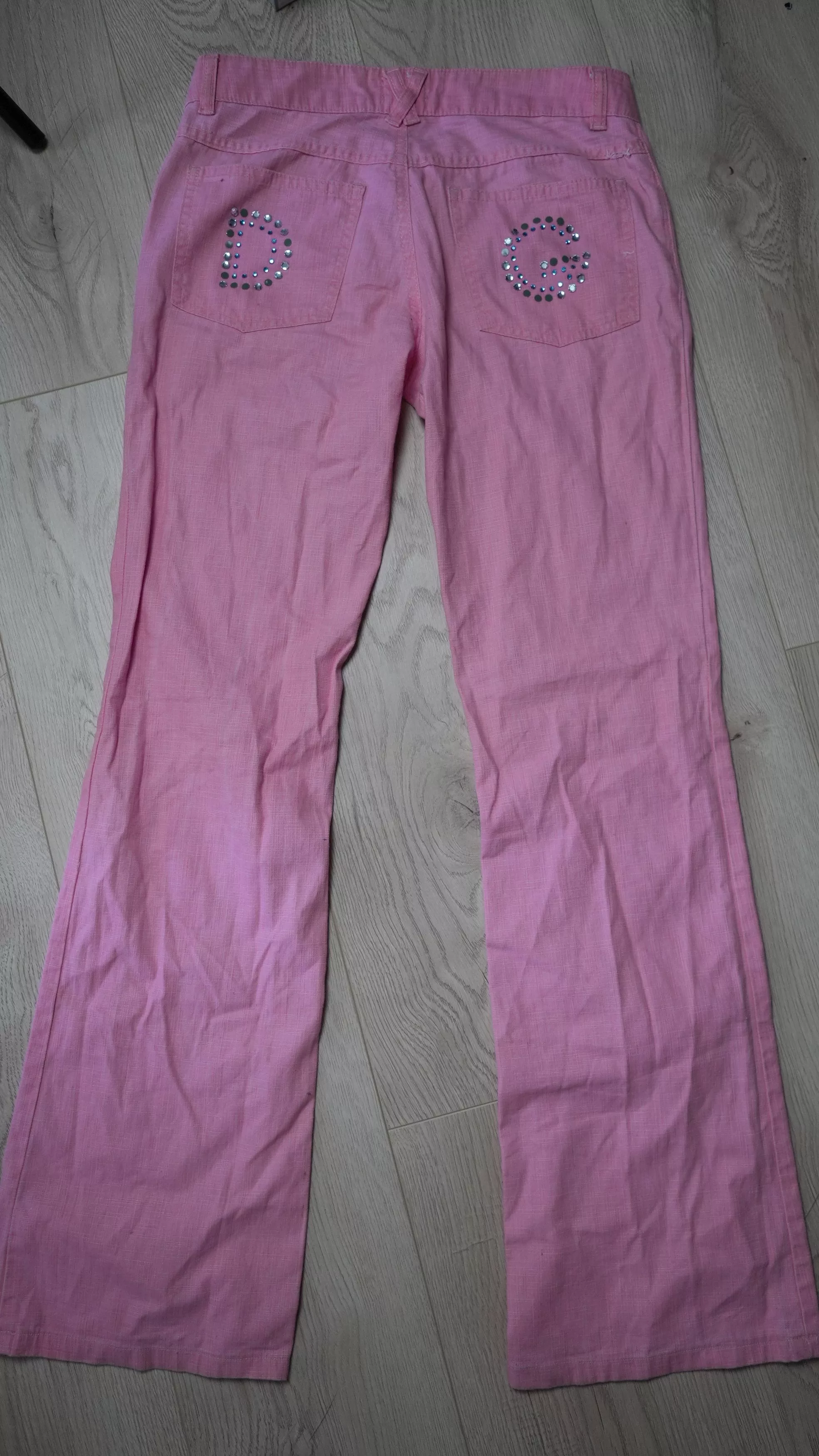 Dolce & Gabbana Jeans Dolce & Gabbana pink flared Dolce Gabbana pink rhinestone logo archive y2k Vintage