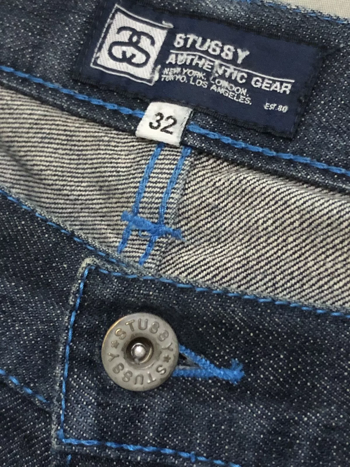 Stussy Denim STUSSY SPELL OUT JORTS y2k Blue