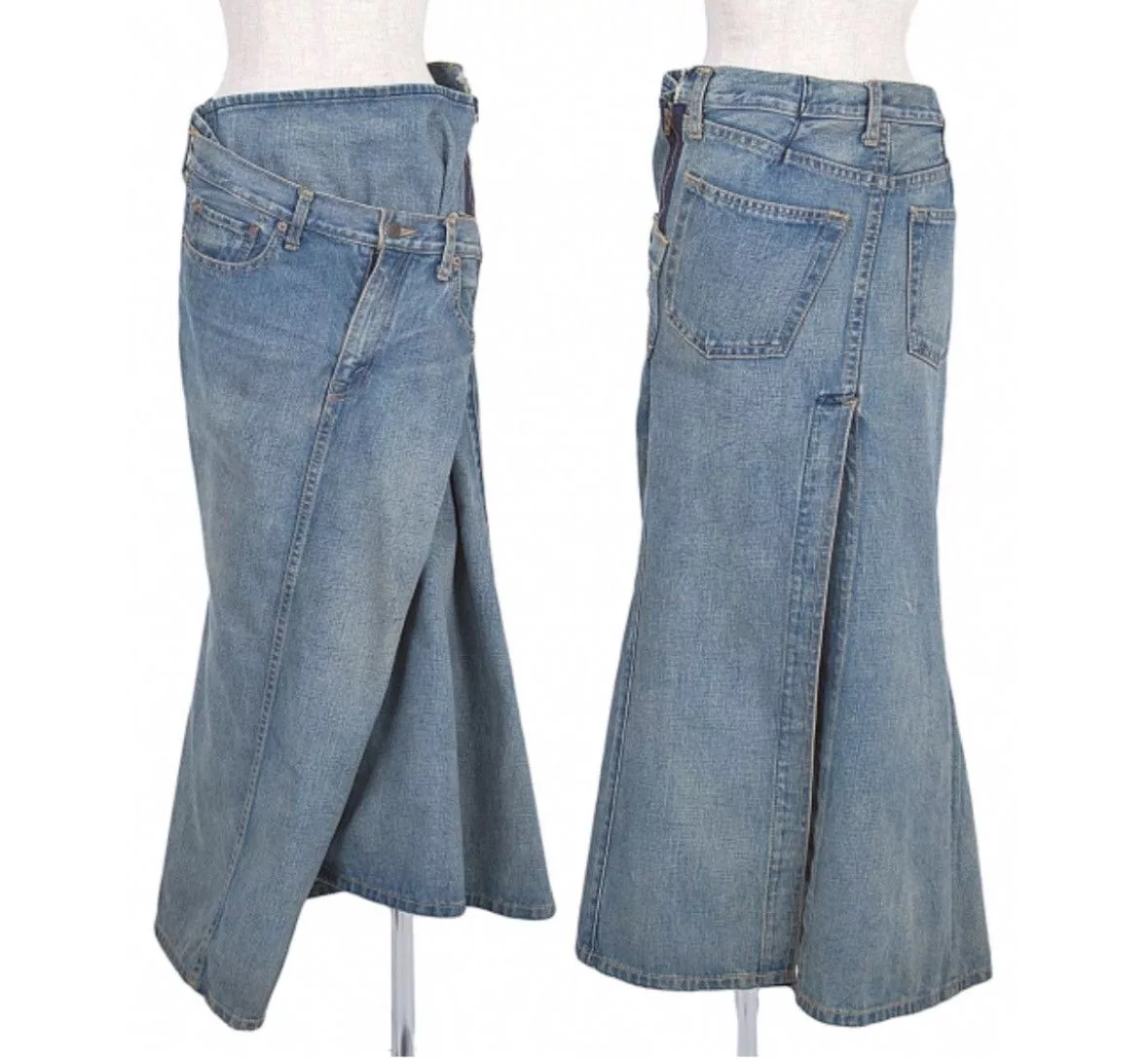 Comme des Garcons Maxi Skirts Comme des Garcons × Junya Watanabe Junya Watanabe Comme des Garçons AW04 Reconstructed Skirt Blue