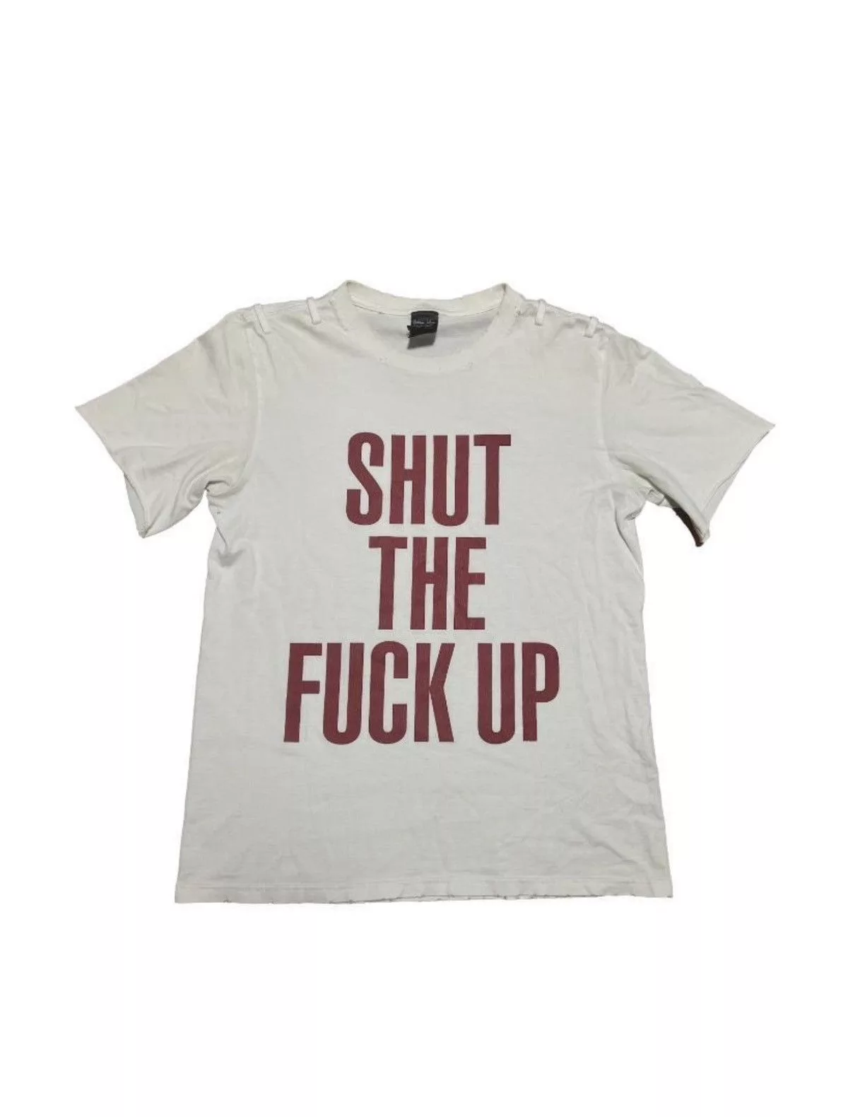 Number (N)ine Short Sleeve T Shirts Number (n)ine 2006 shut the fuck up t-shirt White
