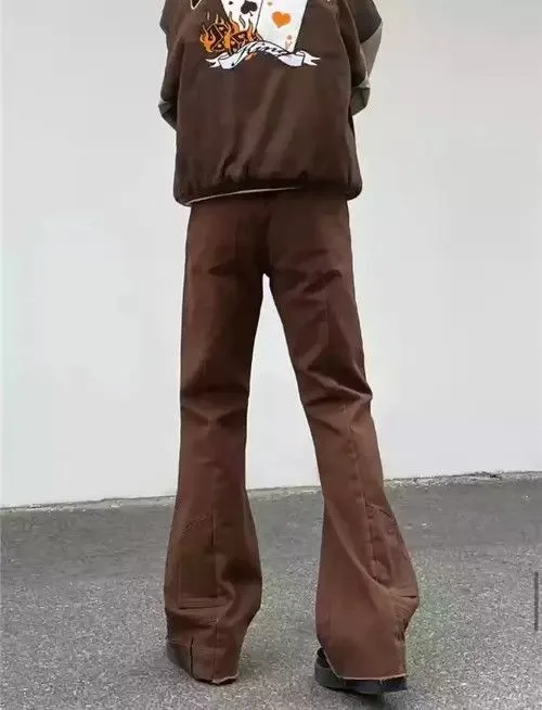 Jean Cropped Pants Custom Flared Brown Jeans