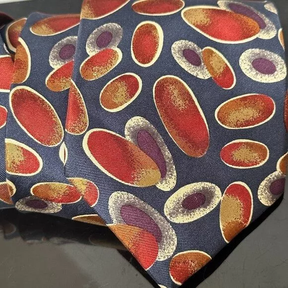 Pierre Balmain Ties Pocketsquares Pierre Balmain Silk Necktie Tie Bubbles Blue Purple Psy Psyc