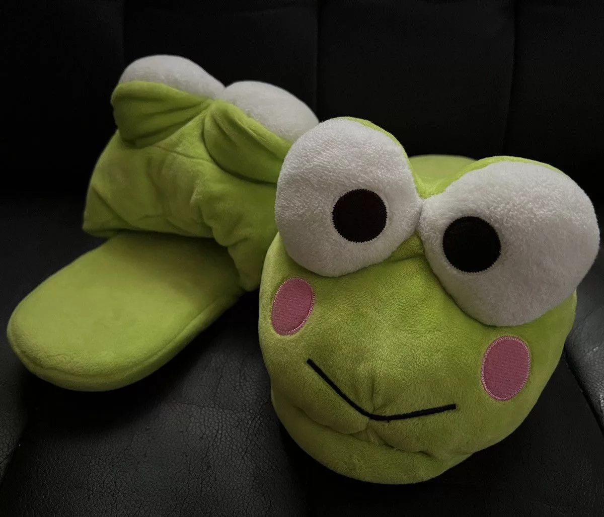 Universal Studios Slip Ons Hello Kitty x Universal Studios Keroppi Plush Slides Shoes Green