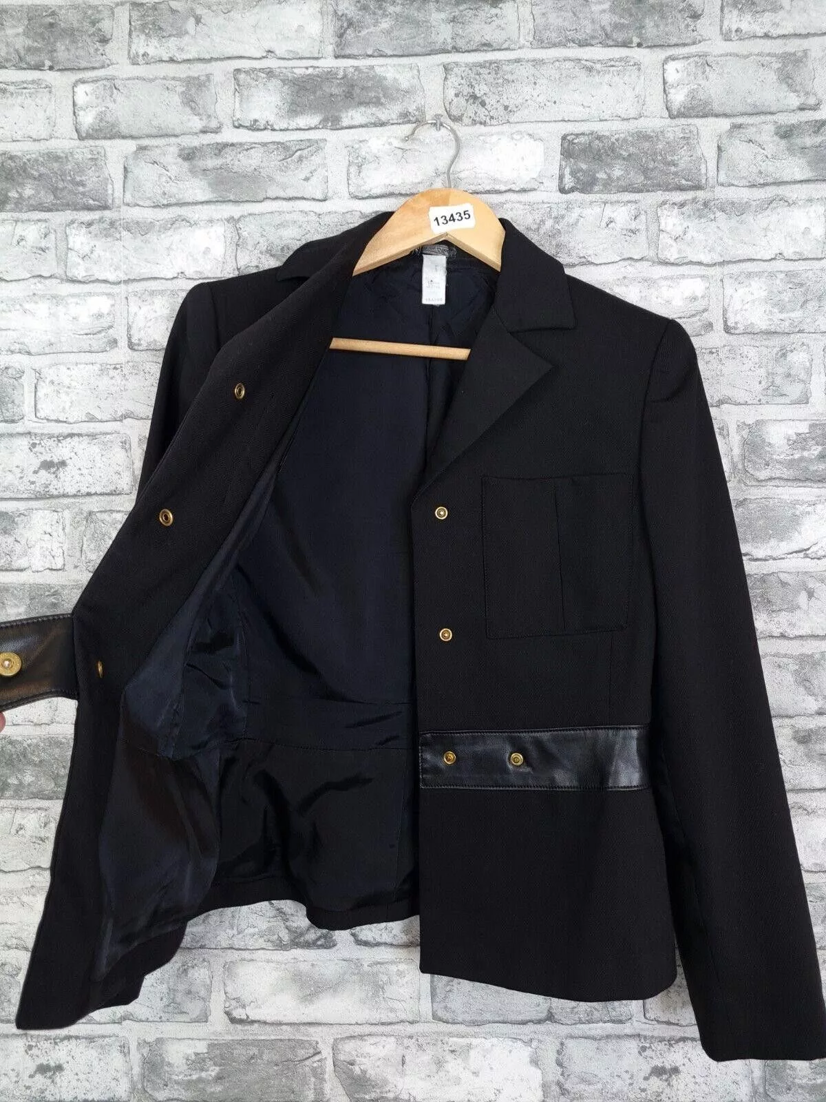 Versace Jackets Versace Jacket Size 8 10 Black Wool Mix Vintage