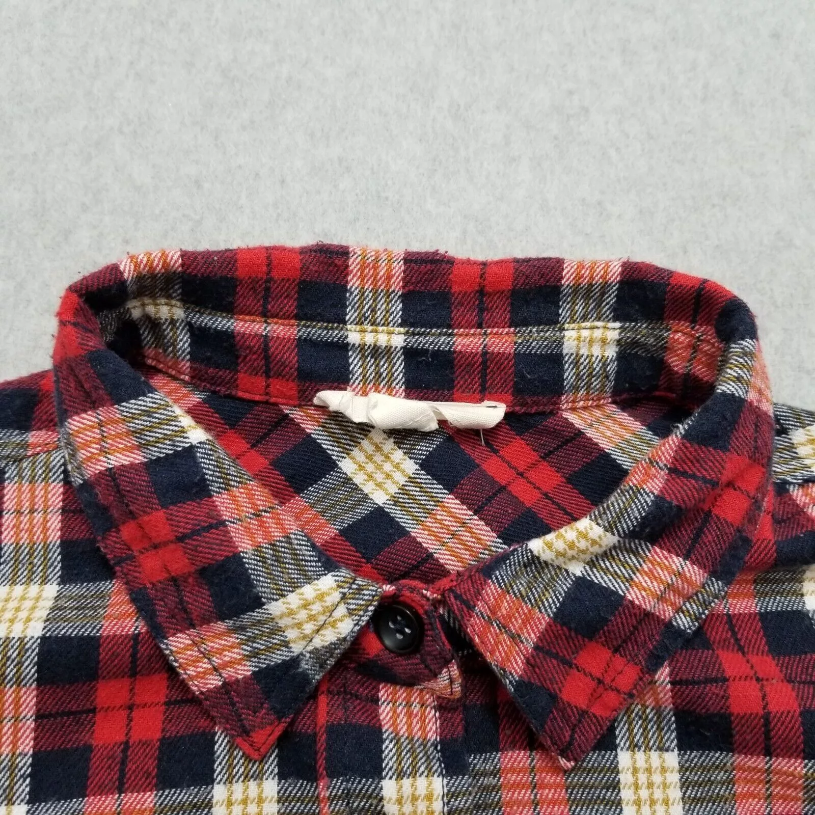 Other Button Ups Other Entro Shirt Womens Small Plaid Flannel Button Up Pockets Red
