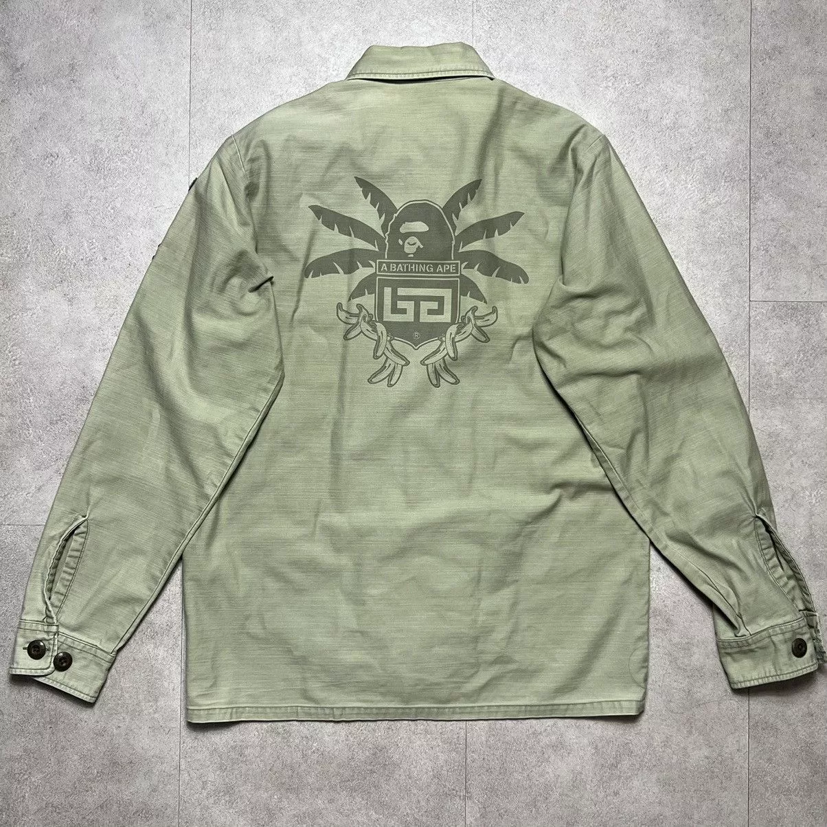 Bape Shirts Button Ups Bape Ninety Three Army Military Shirts Brown