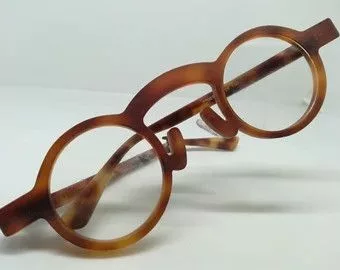Vintage Glasses Vintage MOD AVANTGARDE JAPAN TORTOISE POWER BROKER ROUND EYEGLASSES Brown