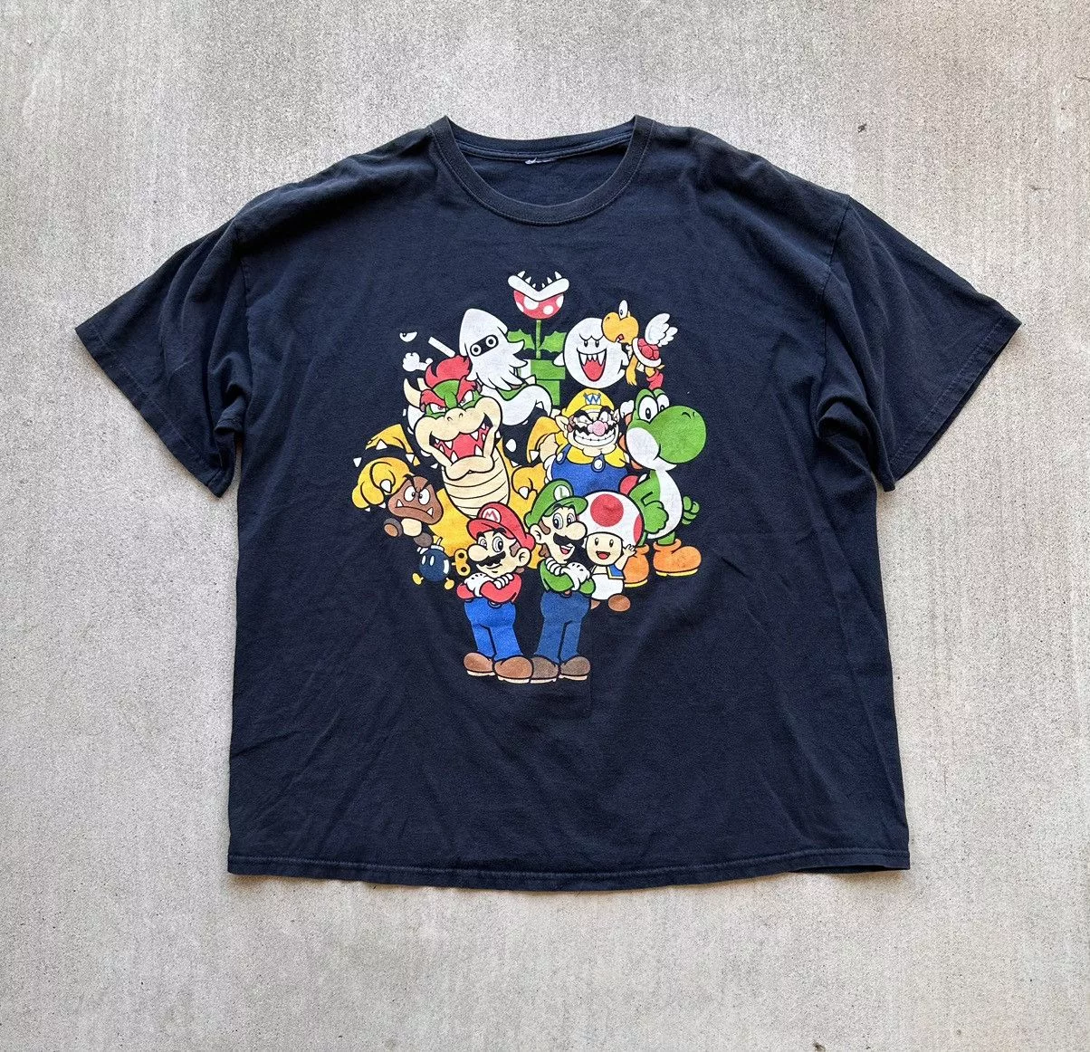 Nintendo Short Sleeve T Shirts Nintendo Super Mario Tee Shirt Men Size 2XL Black Short Sleeve Retro Vintage