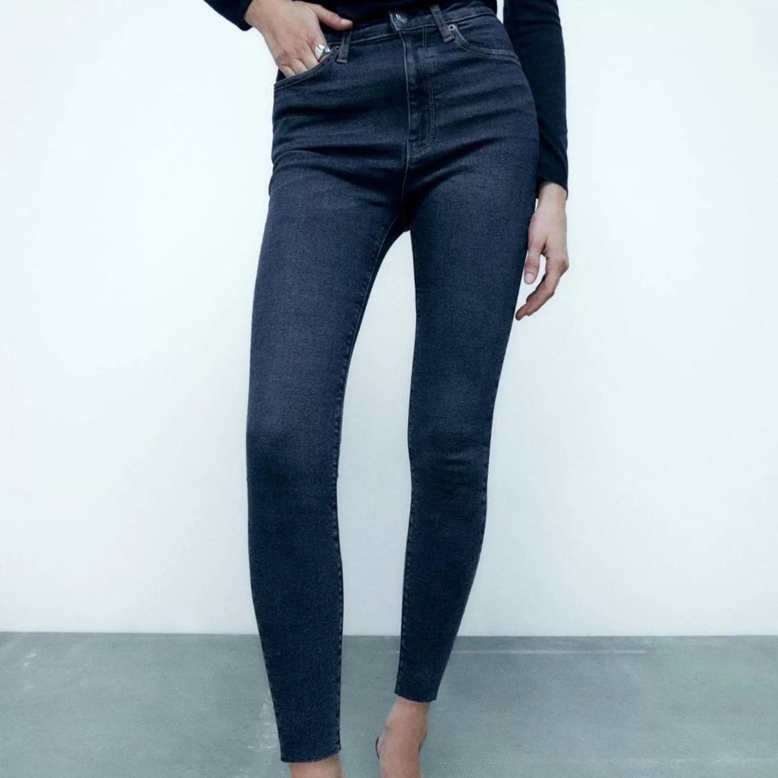 Zara Jeans ZARA TRF Collection Indigo Blue Stretch Skinny Jeans Sz 6