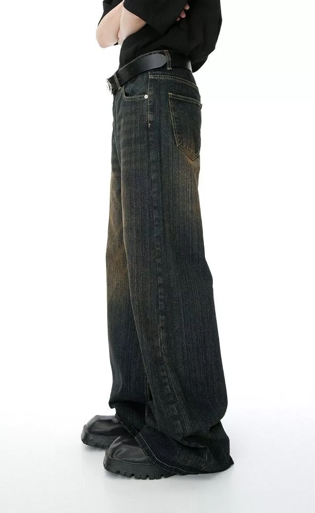 Japanese Brand Denim Japanese Brand × Jean Retro bamboo pattern design distressed washed jeans trend Blue Streetwear