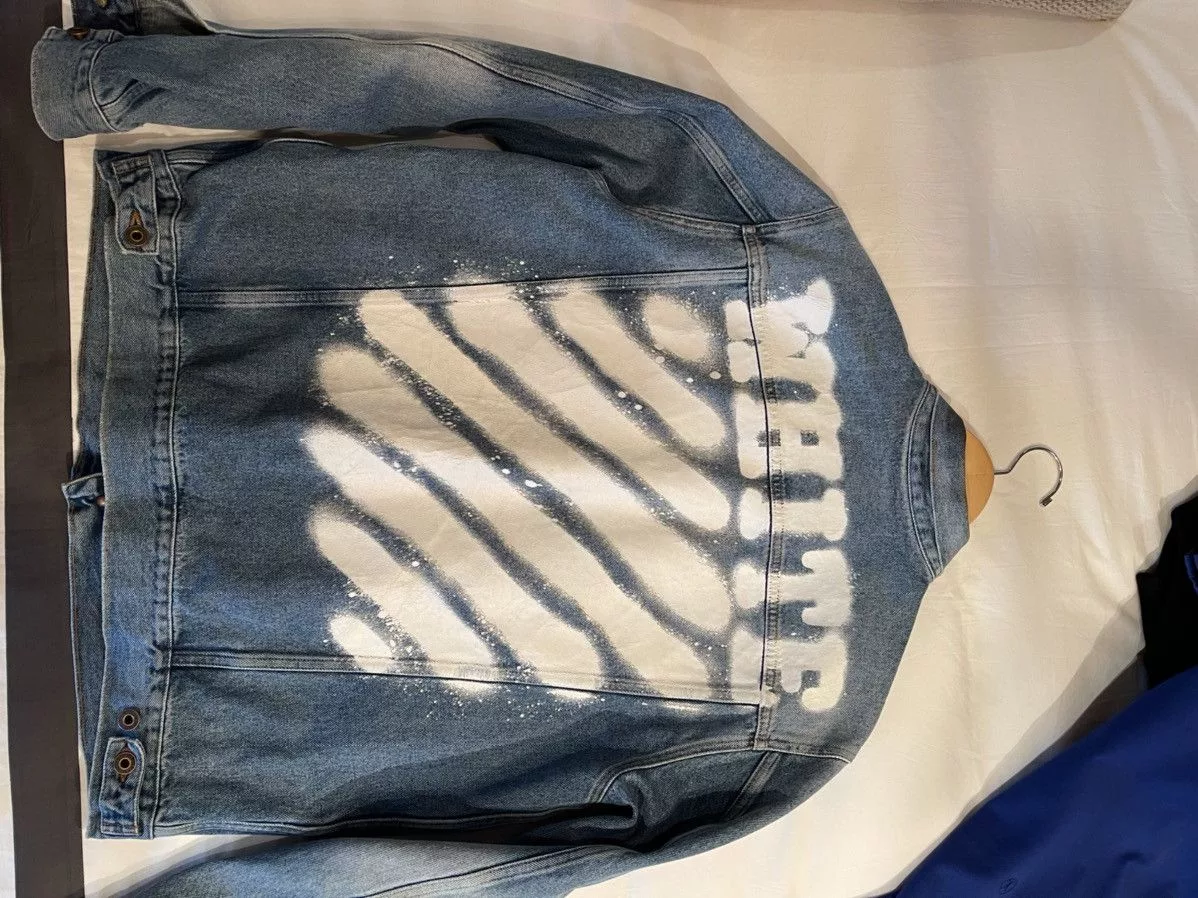 Off-White Denim Jackets Off-White ‘spray paint’ Denim Jacket Blue