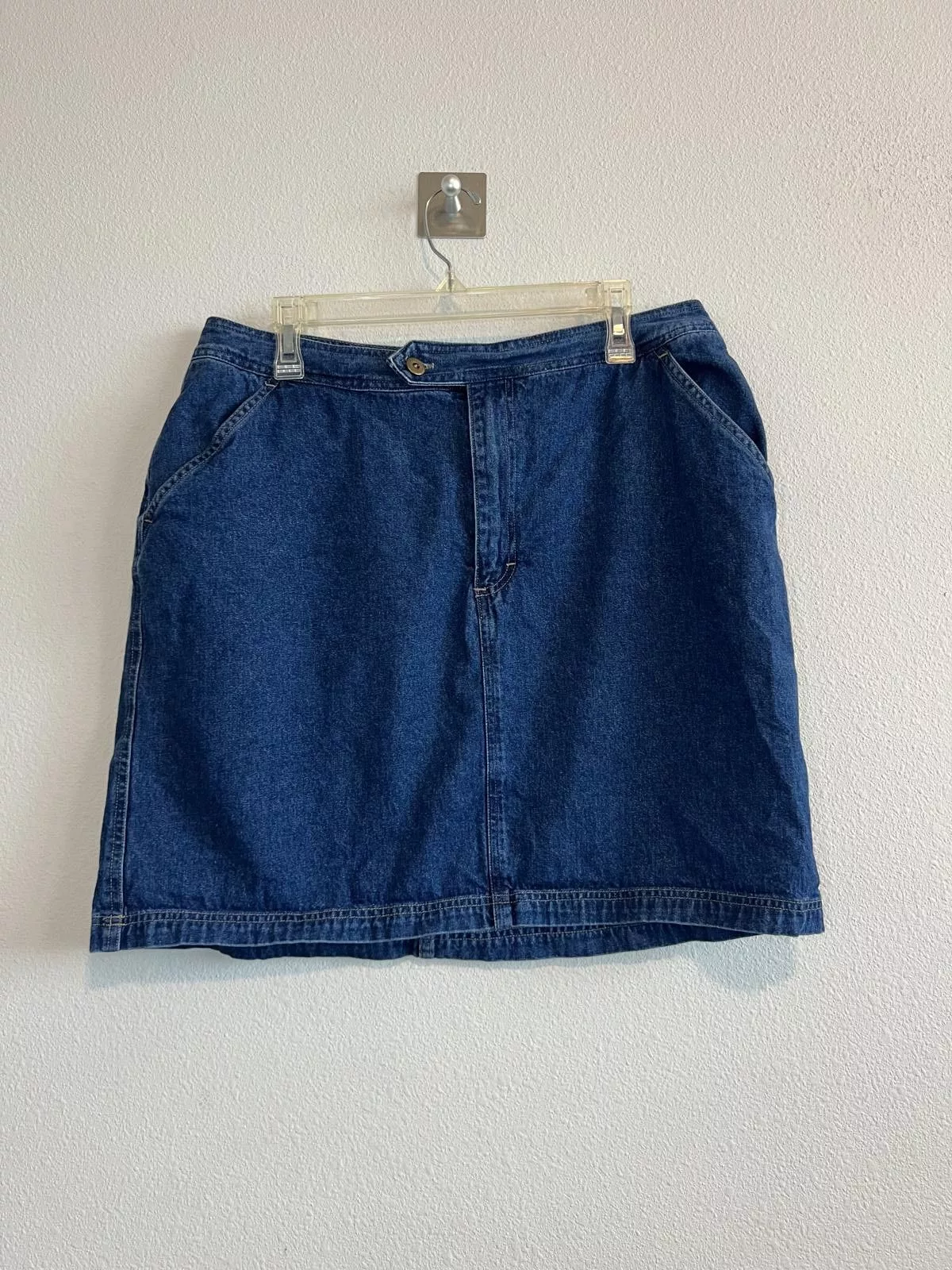 Designer Midi Skirts Designer Cute Basic Blue Denim Jean Skirt with Pockets