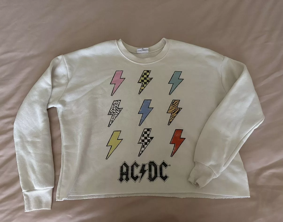 Other Sweaters Other Oversized AC/DC Graphic Band Sweatshirt White