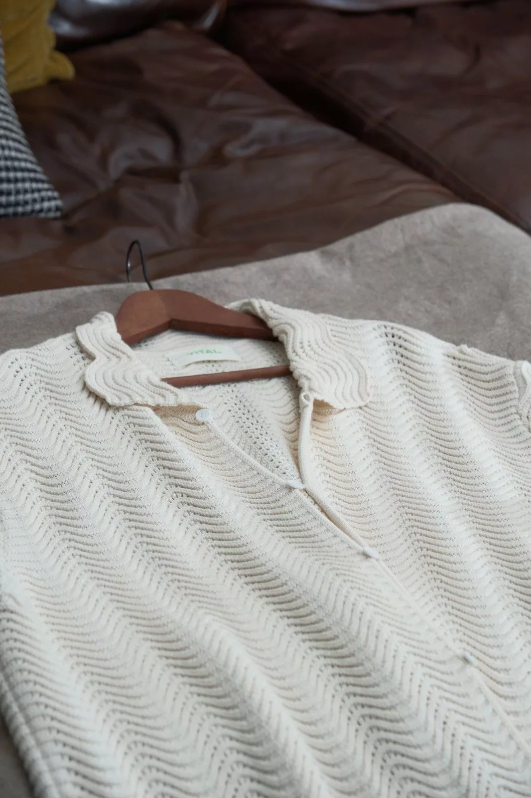 YITAI Shirts Button Ups Yitai Crochet Button Up White