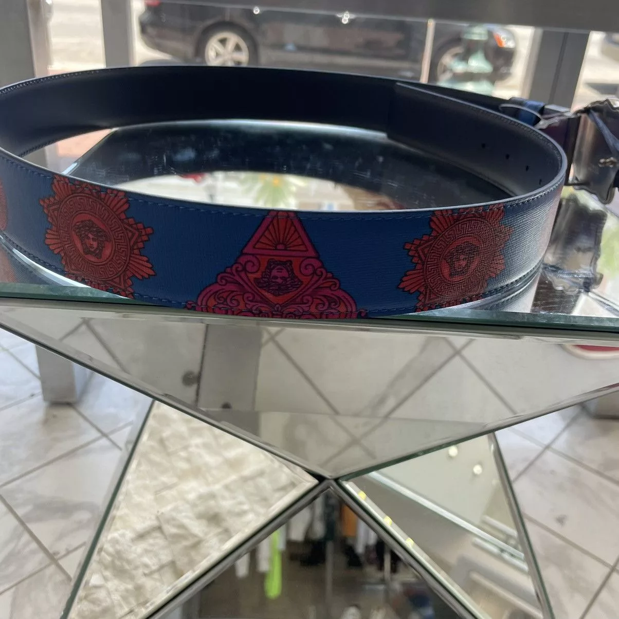 Versace Belts Versace Saffiano Belt Size 90 Multi