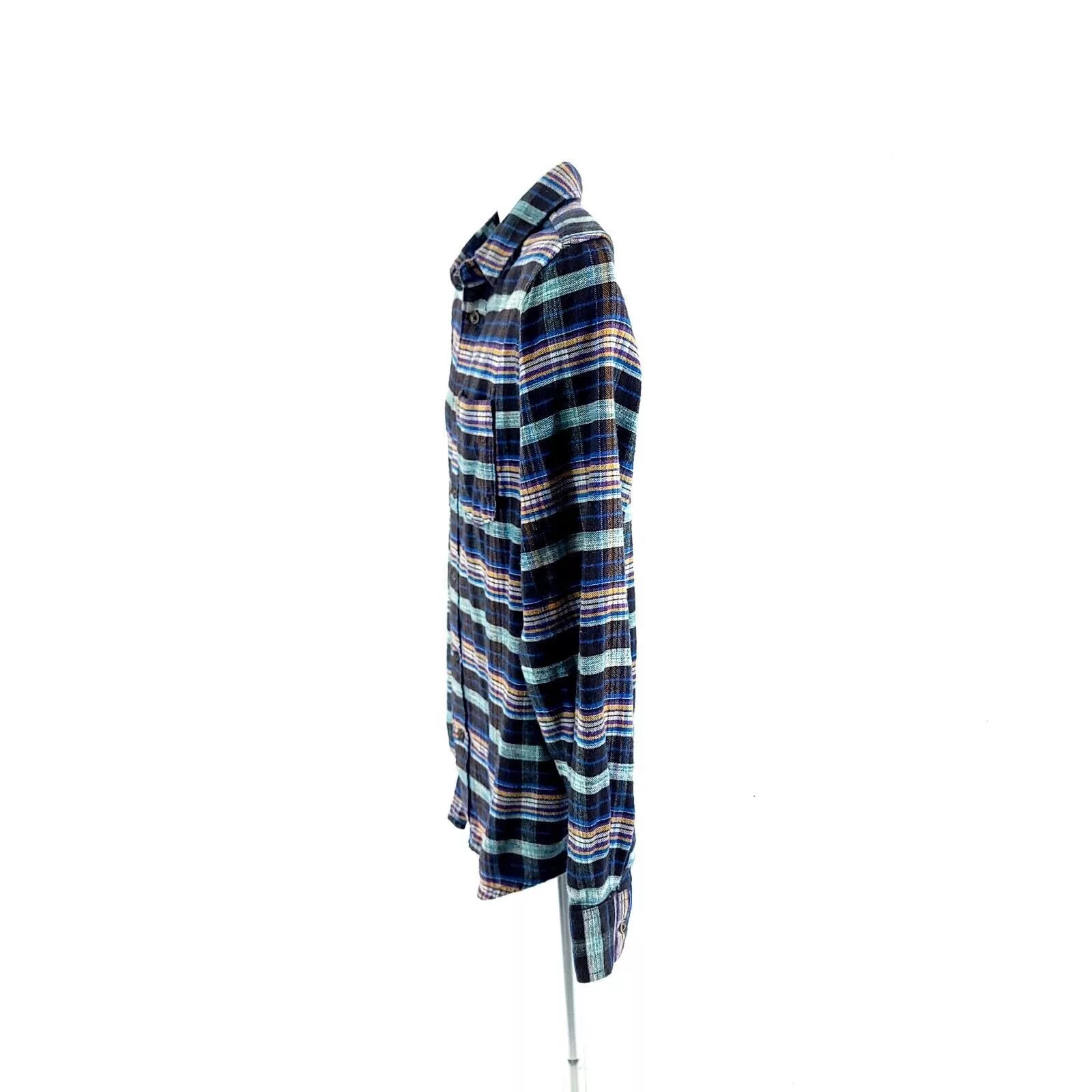 Vans Shirts Button Ups Vans Black Multi-Collared Plaid Flannel Small Collared Dress Blue