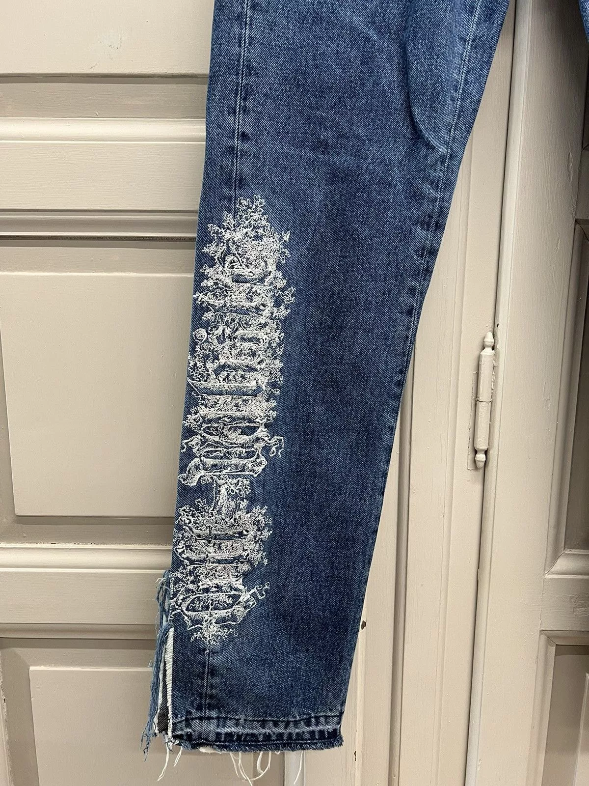 Off-White Denim Off-White Off White Gothic Embroidered Jeans Blue