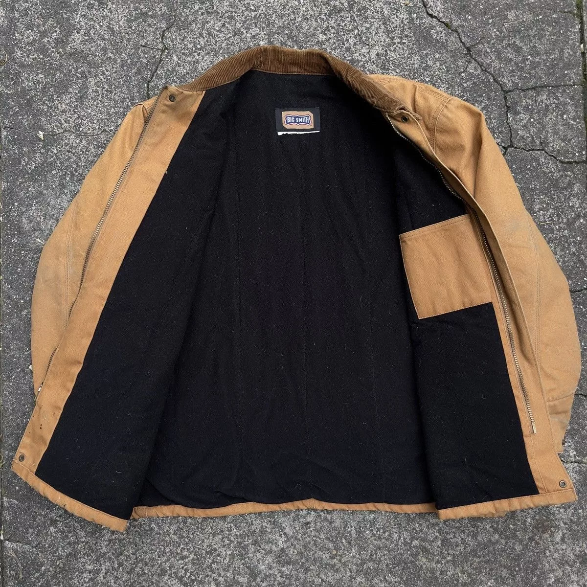 Carhartt Heavy Coats Carhartt × Dickies × Vintage Vintage Thrashed 90’s BIG SMITH Insulated Detroit Jacket Beige