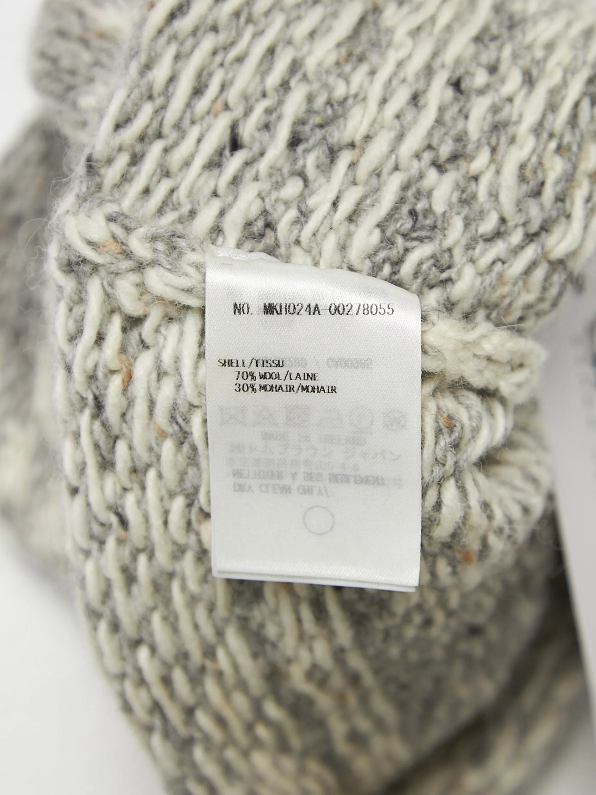Thom Browne Hats Thom Browne Gray Pattern Knitted Wool Hat