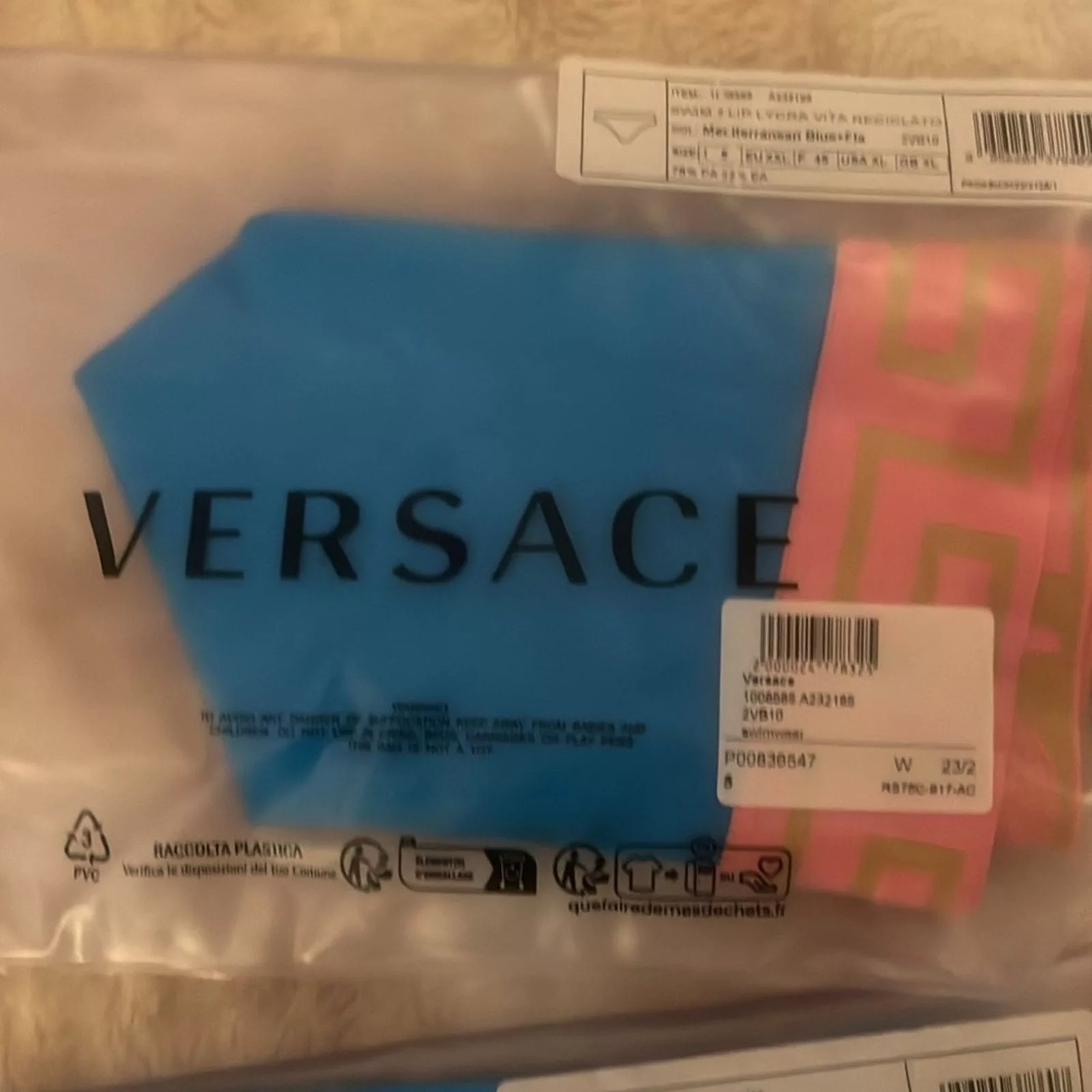 Versace Maxi Skirts NWT Versace Greco SET blue & pink bikini swim - both size 5