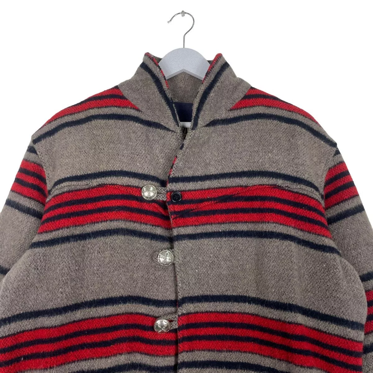 Designer Light Jackets Designer × Japanese Brand × Vintage 💥DEPT STRIPED BUTTON WOOL JACKET Brown