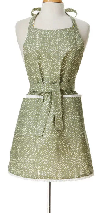 Distressed Geometric Print Apron