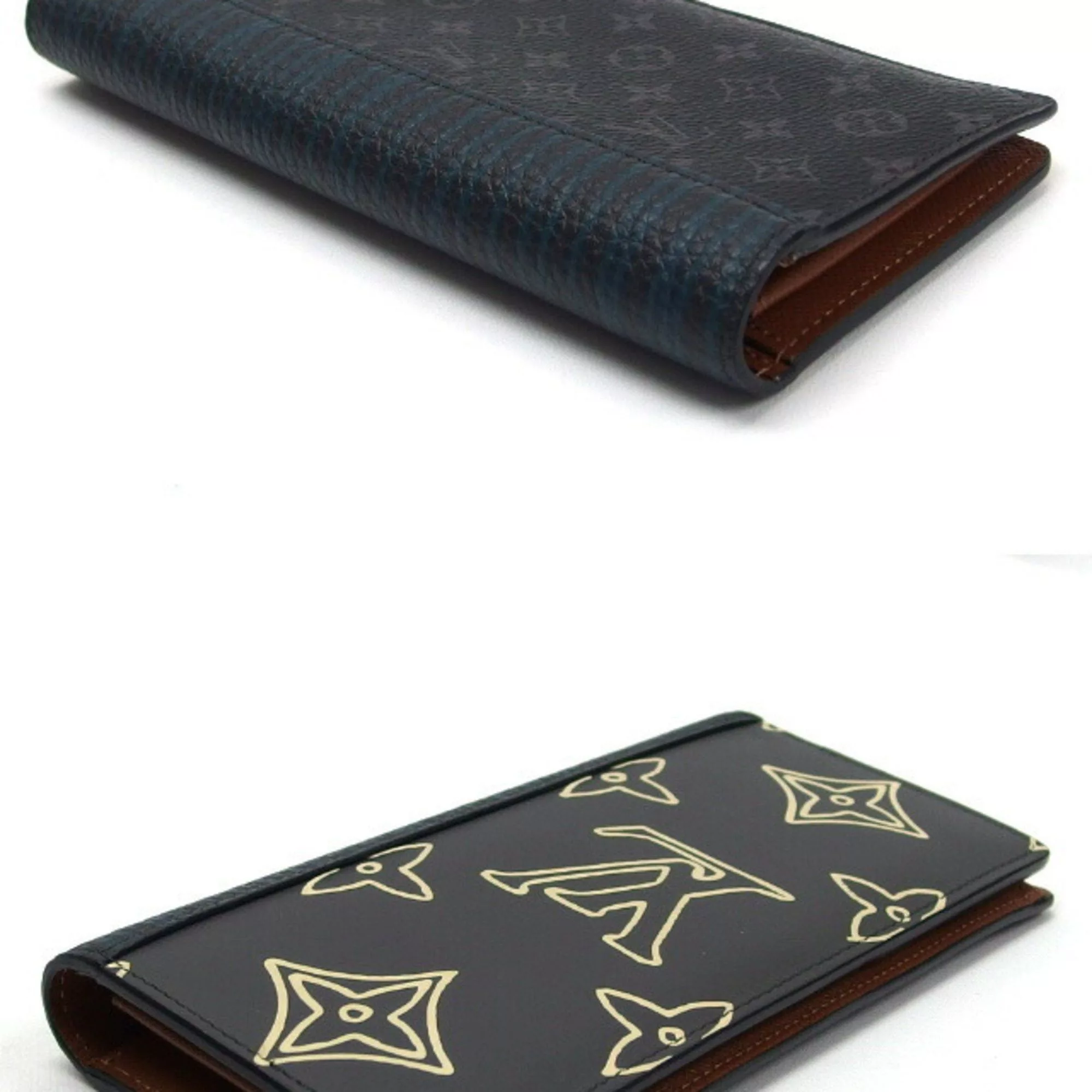 Louis Vuitton Wallets Louis Vuitton Monogram Patchwork Portefeuille Brazza Eclipse Beige