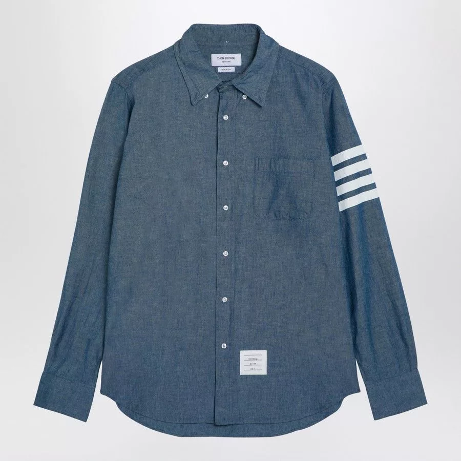 Thom Browne Shirts Button Ups Thom Browne o1d2blof0724 Cotton Button-down Shirt in Blue