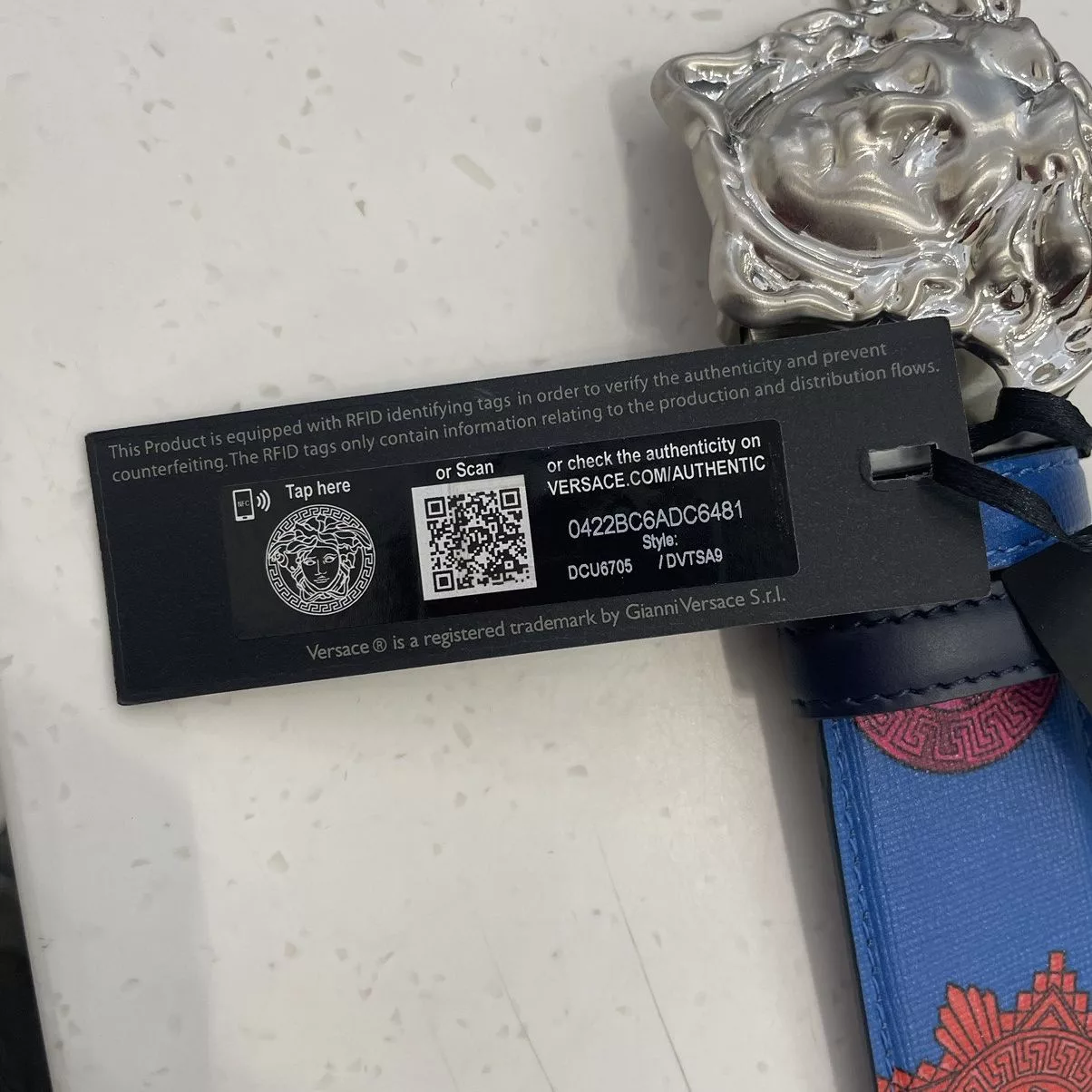 Versace Belts Versace Saffiano Belt Size 90 Multi