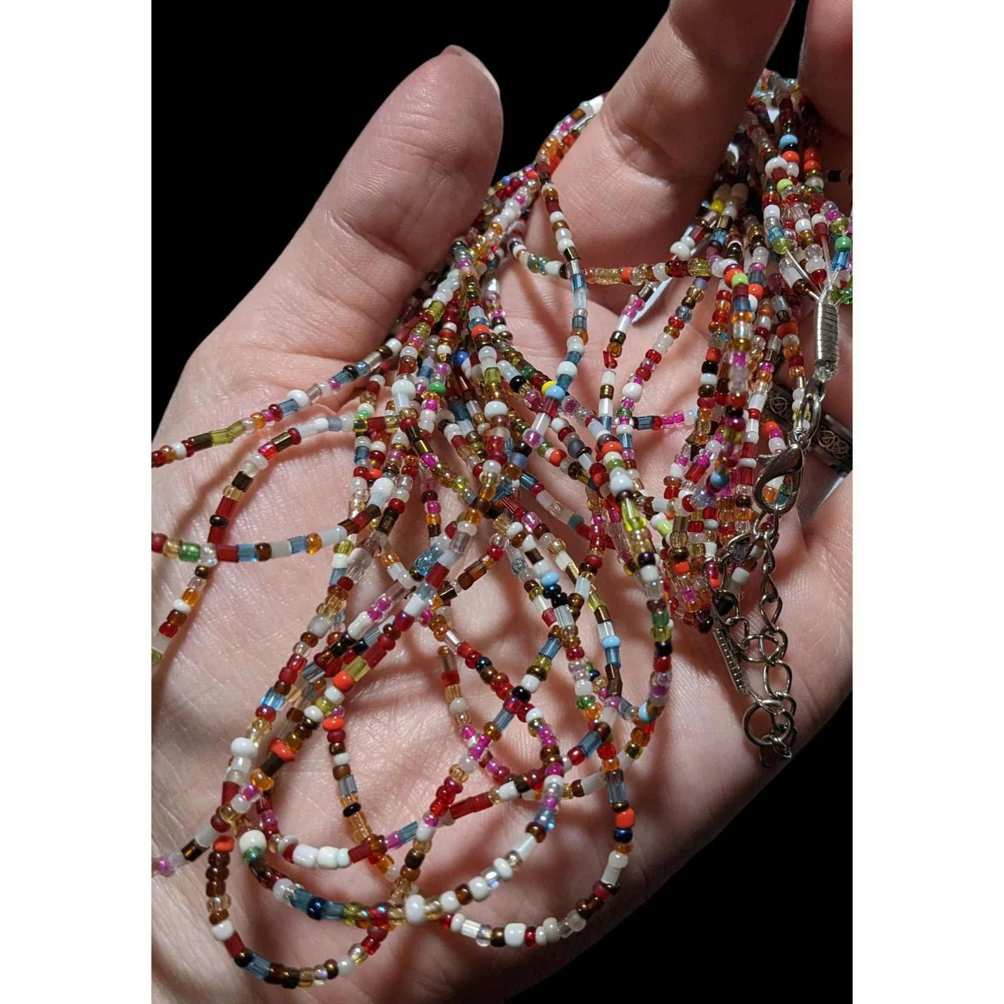 Other Necklaces Other Chaotic Rainbow Beaded Necklace Multi