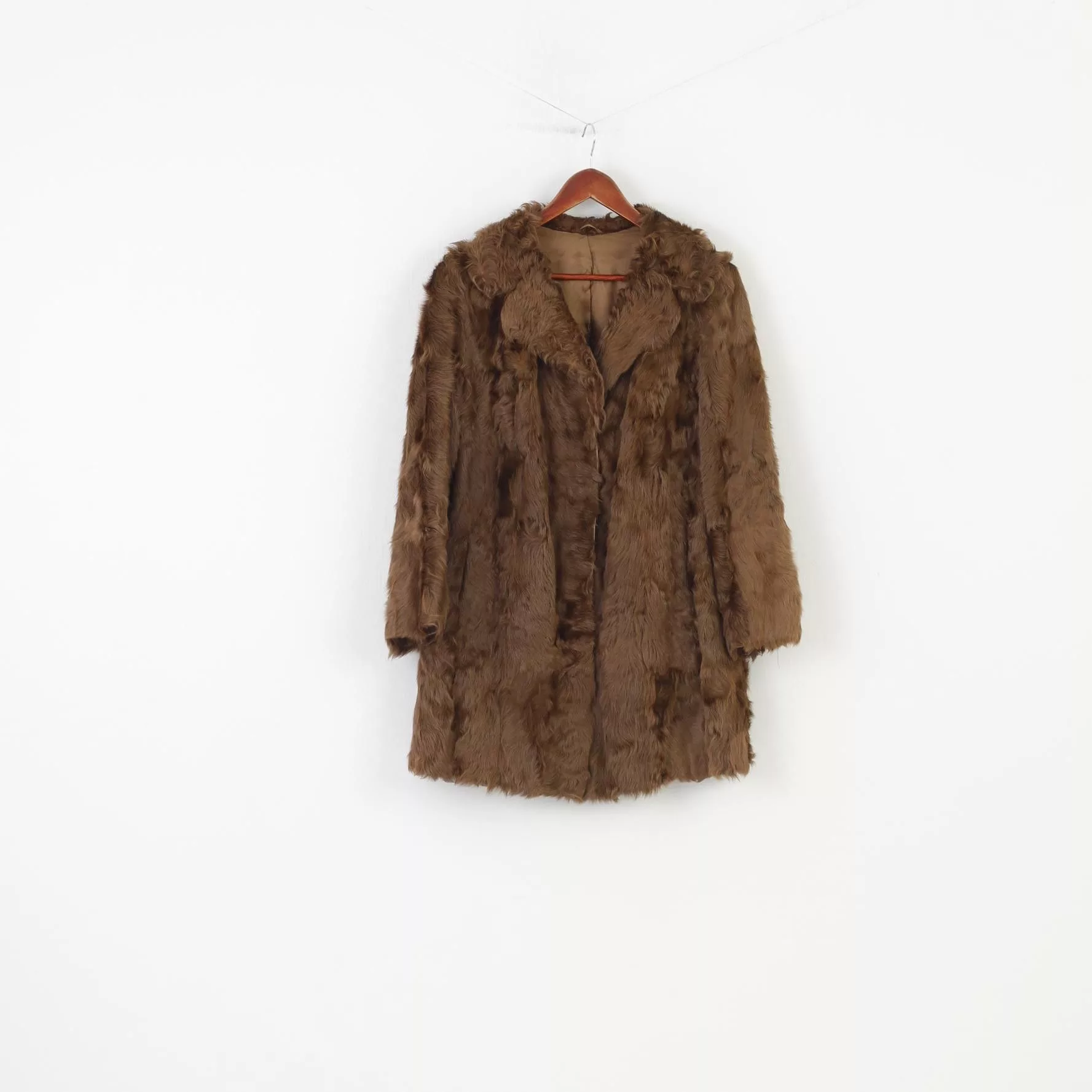 Vintage Fur Faux Fur Vintage Echt Pelz Woman M Real Fur Jacket Brown Shiny 2197